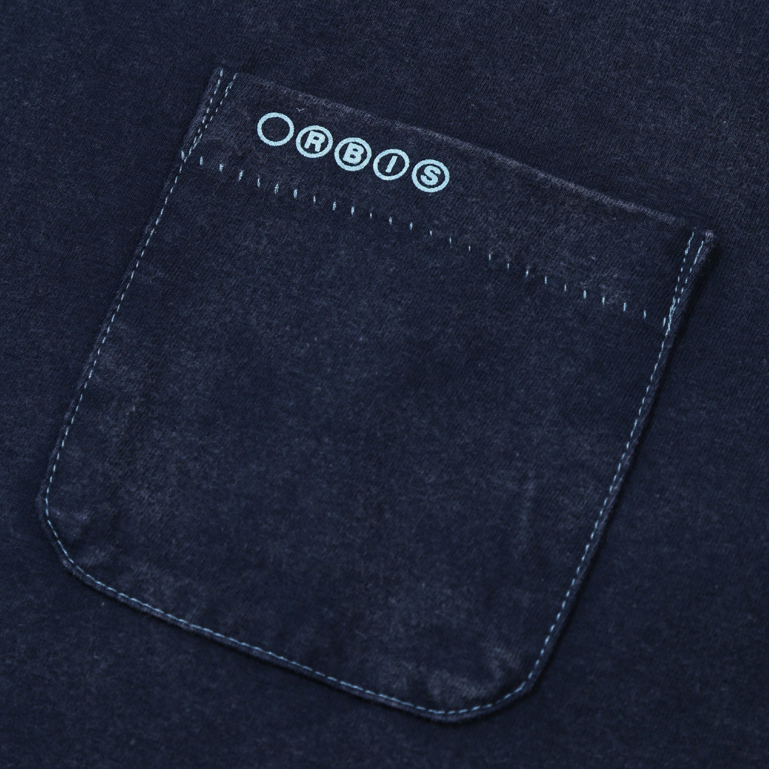 Orbis Single Stitch Pocket T-Shirt - Washed Navy
