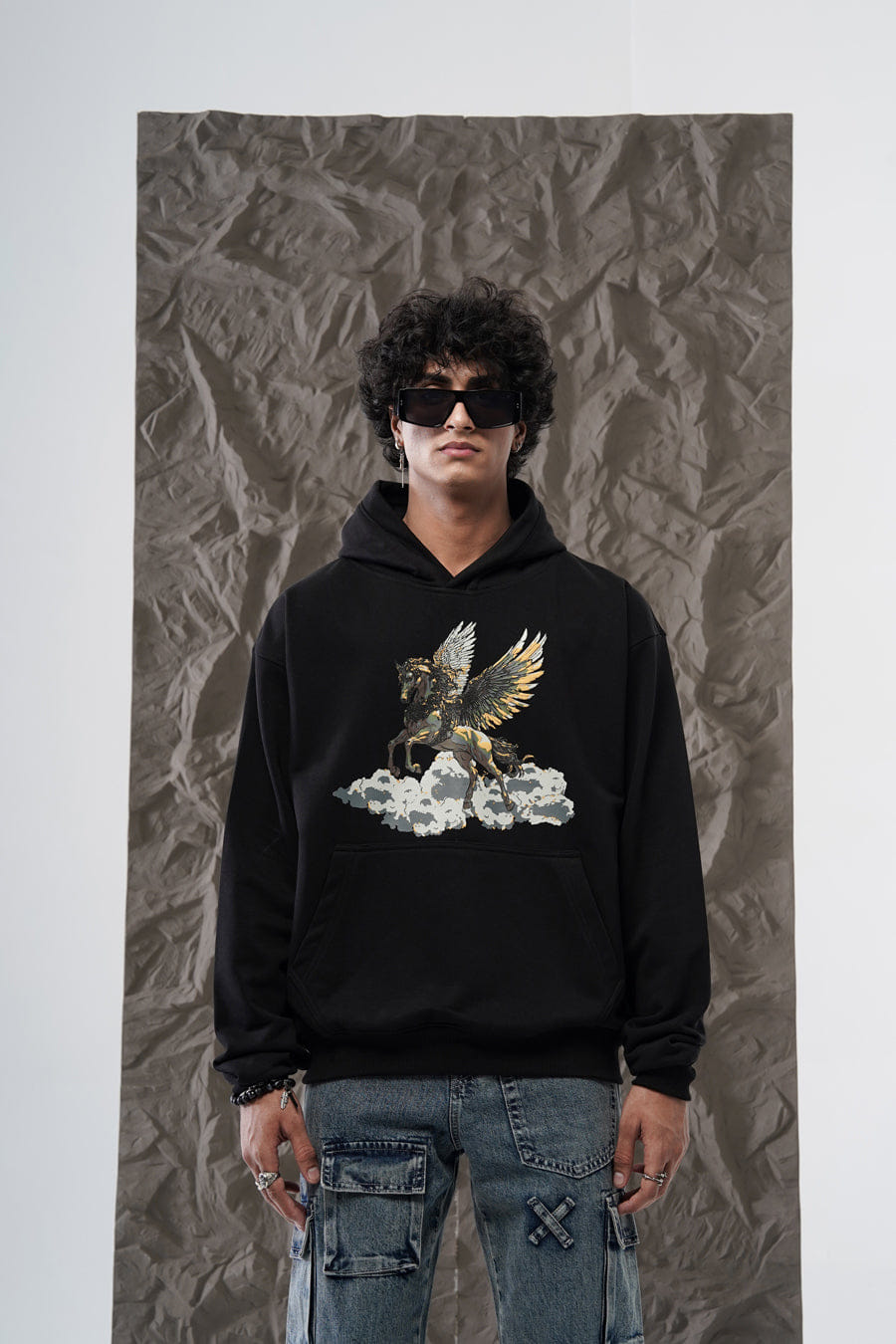 Y*all PEGASUS HOODIE BLACK