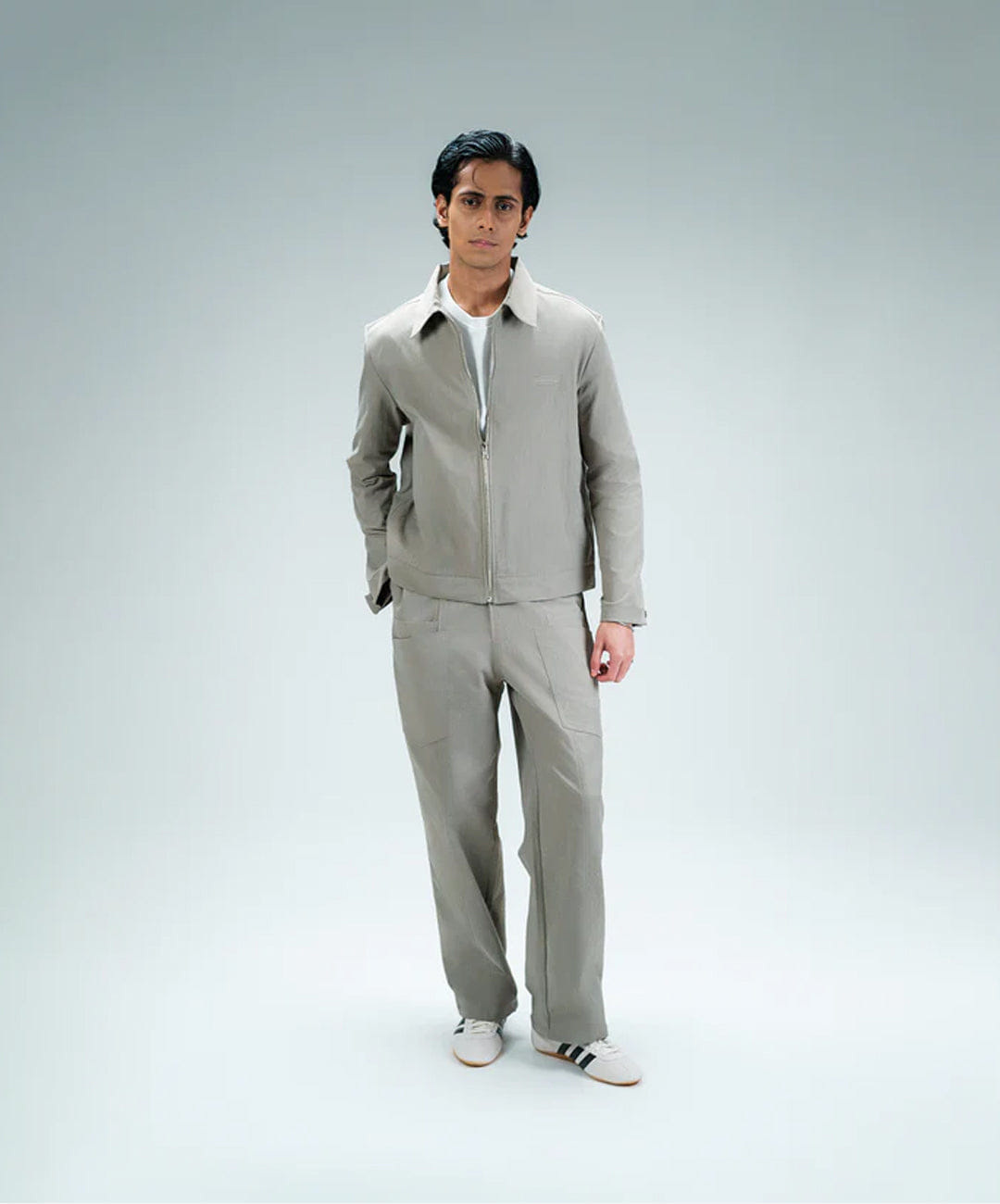 Core SUPERKICKS | CORE BOXY ZIPPER JACKET { GREY