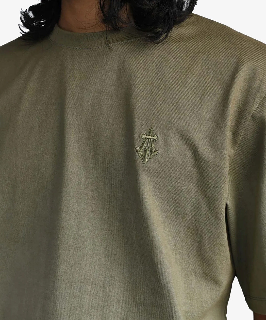 ALMOST GODS | ALPHA CROSS T-Shirt IN DIP { DYE GREEN