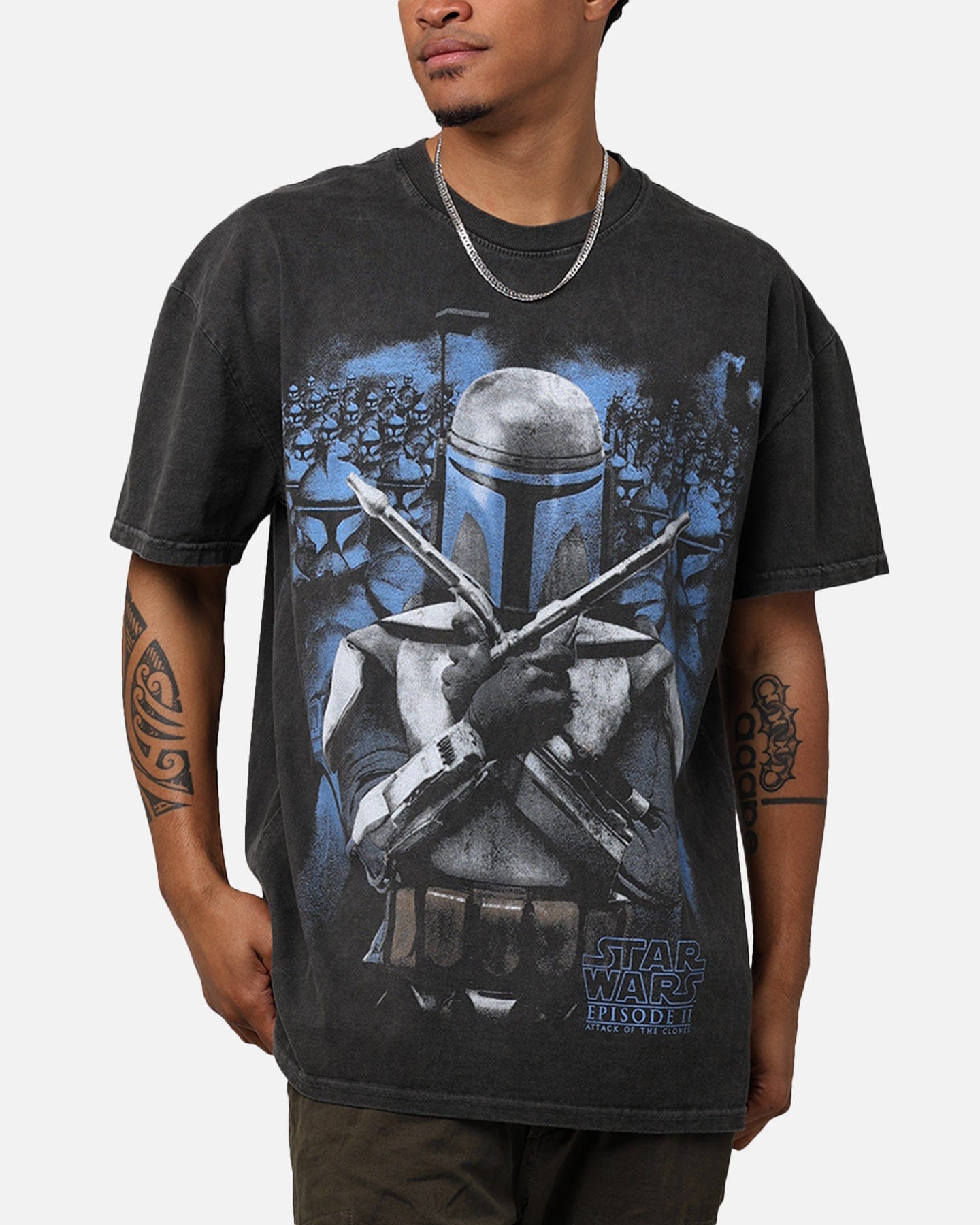 73studio Star Wars Episode II '02 Heavyweight Vintage T - Shirt Black Wash