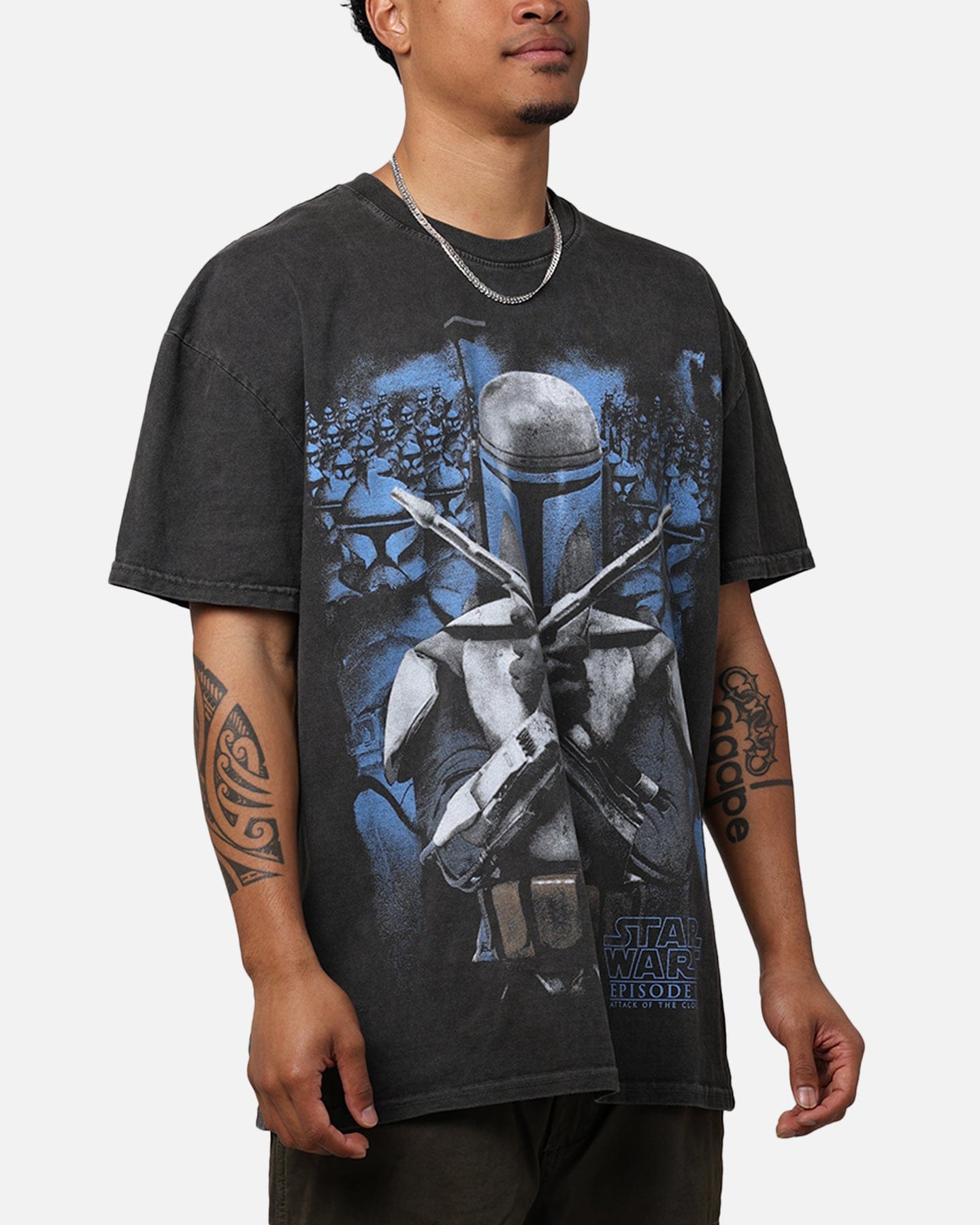 73studio Star Wars Episode II '02 Heavyweight Vintage T - Shirt Black Wash