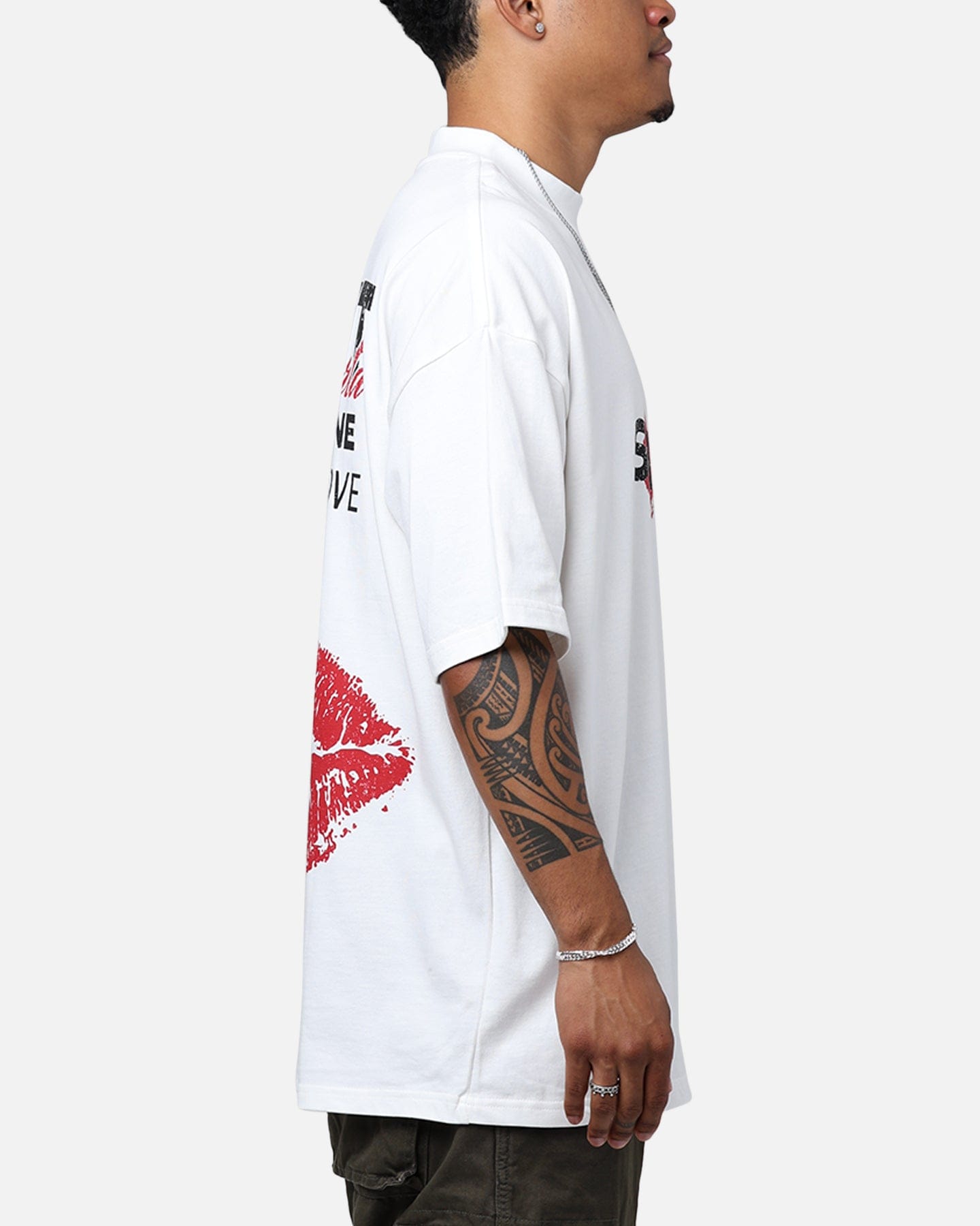 Saint Morta Love Helpline Mock T - Shirt Off - White