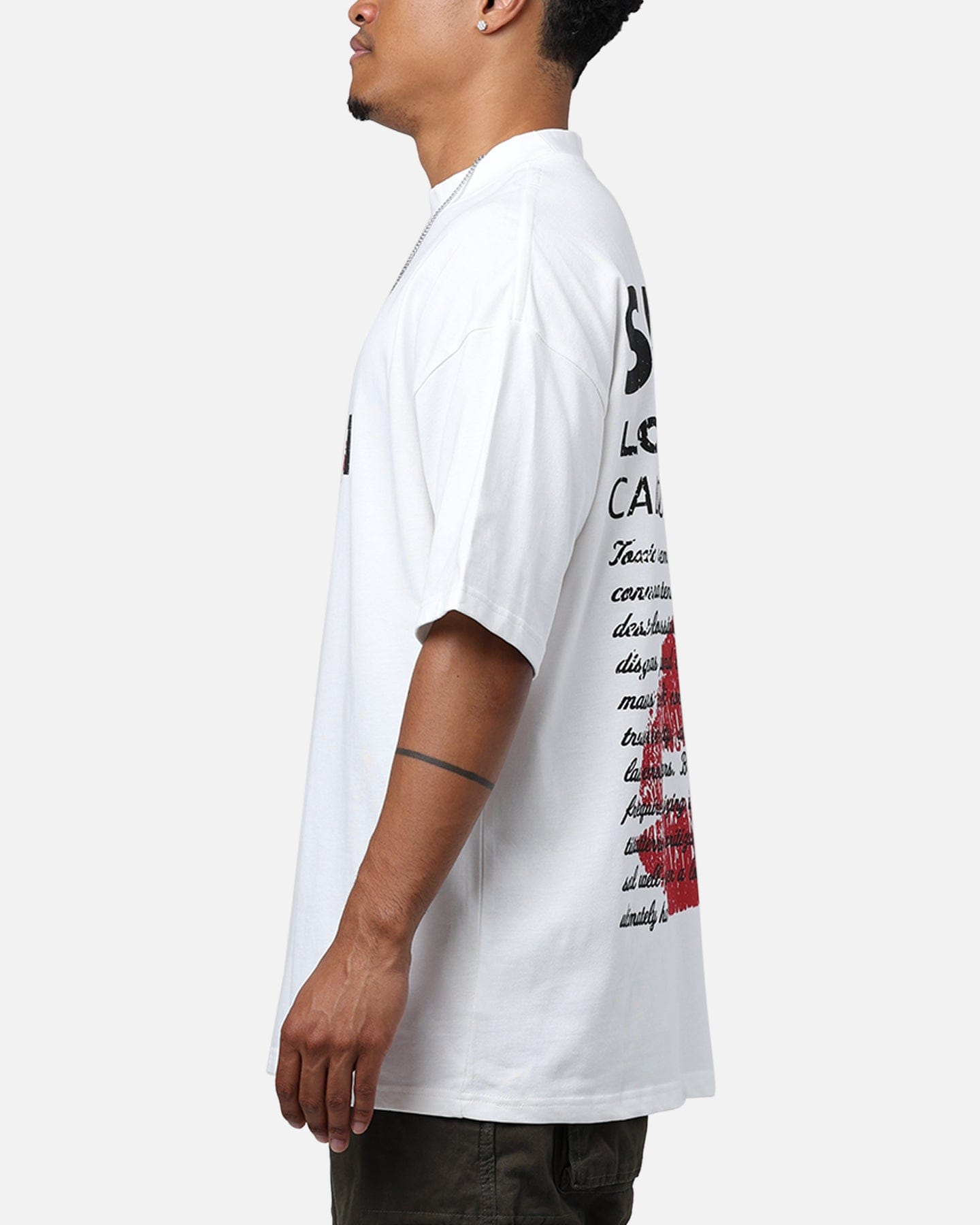 Saint Morta Love Helpline Mock T - Shirt Off - White