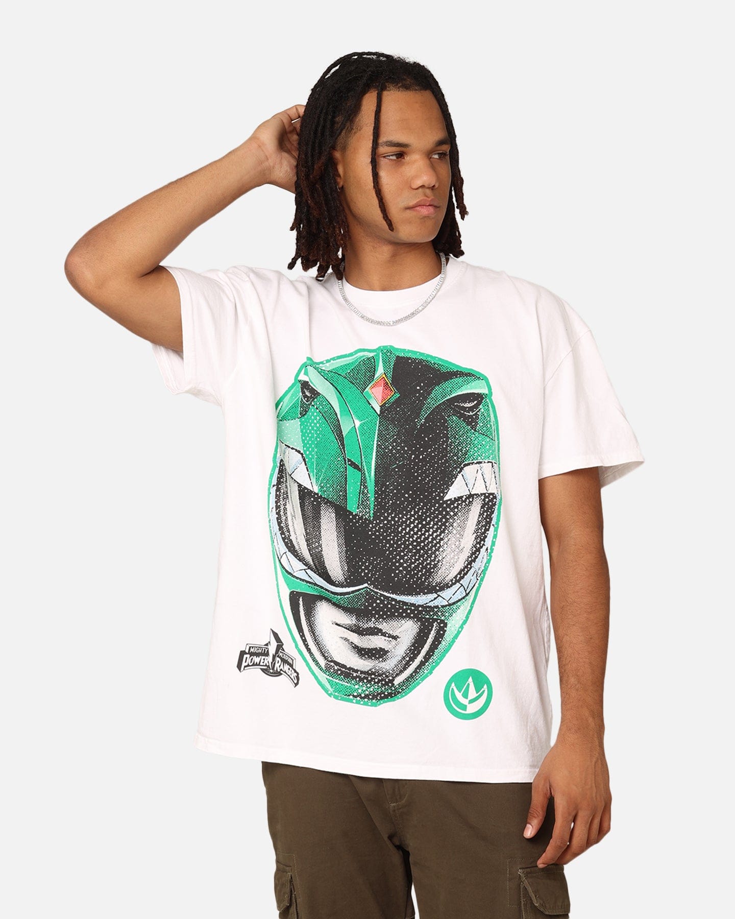 73studio x Power Rangers Green Ranger Big Head Heavyweight T - Shirt White
