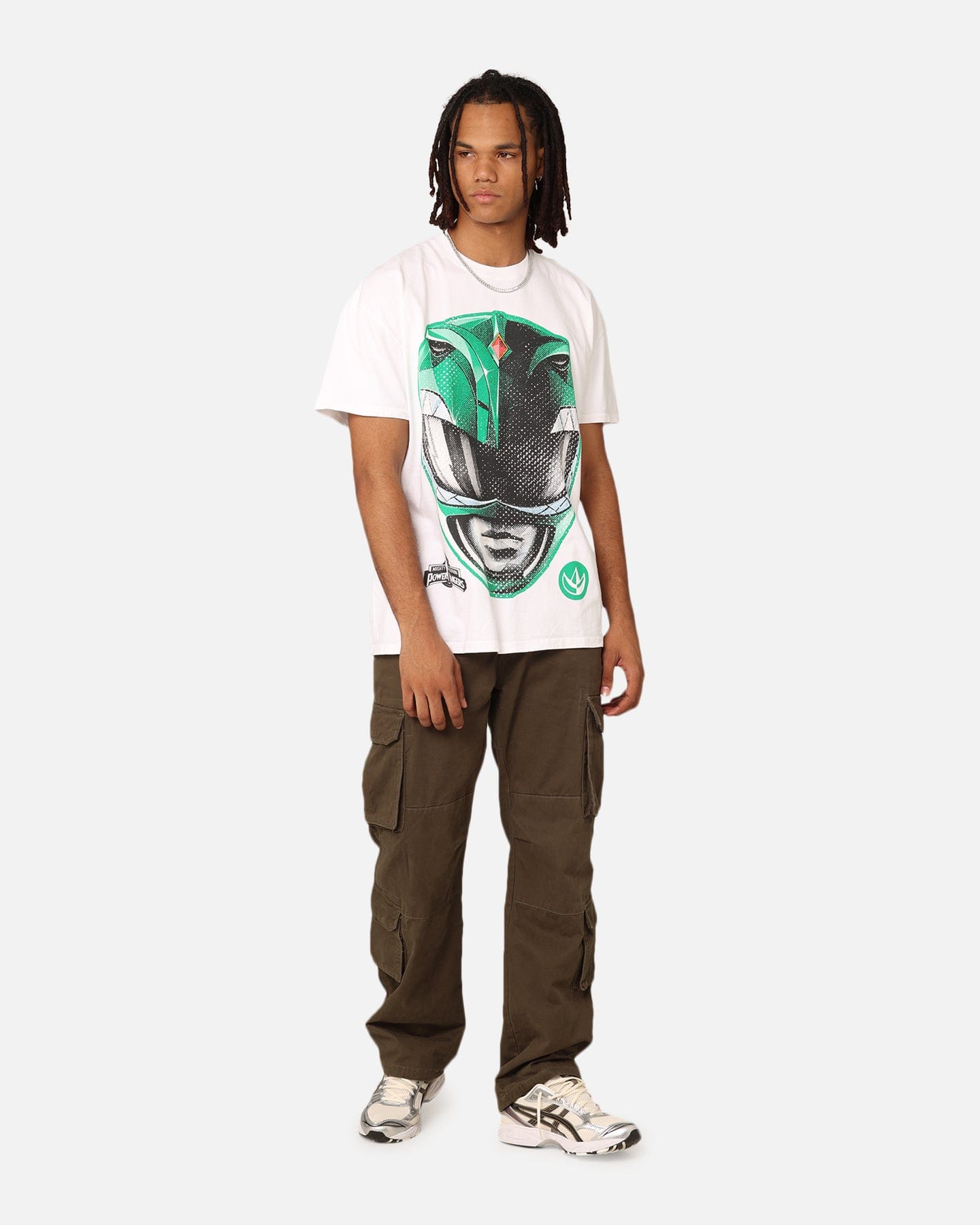 73studio x Power Rangers Green Ranger Big Head Heavyweight T - Shirt White