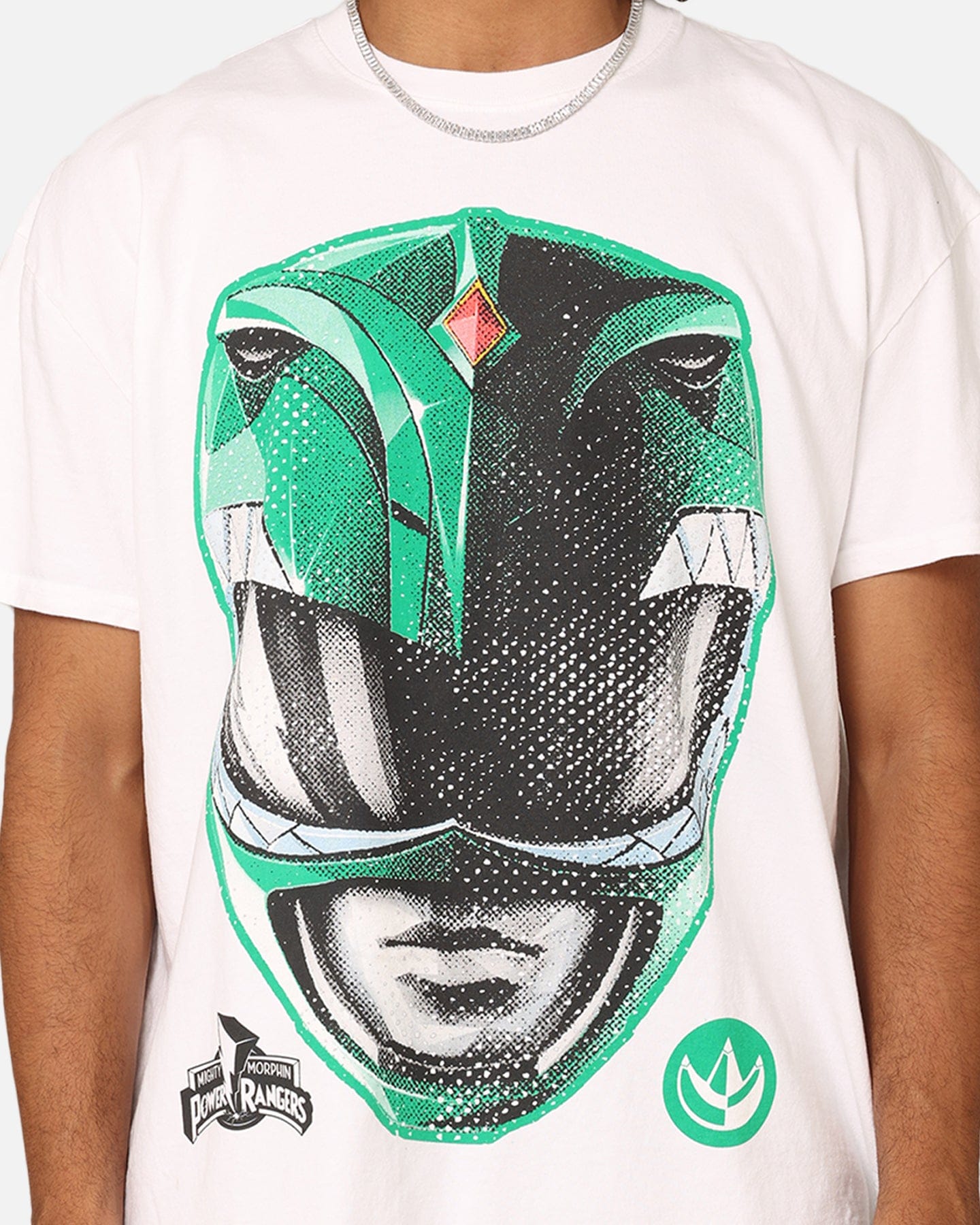 73studio x Power Rangers Green Ranger Big Head Heavyweight T - Shirt White