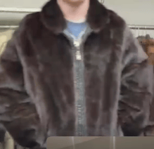REVERSIBLE Natural Ranch Mink Reversible Leather Zip Jacket GM16041906129
