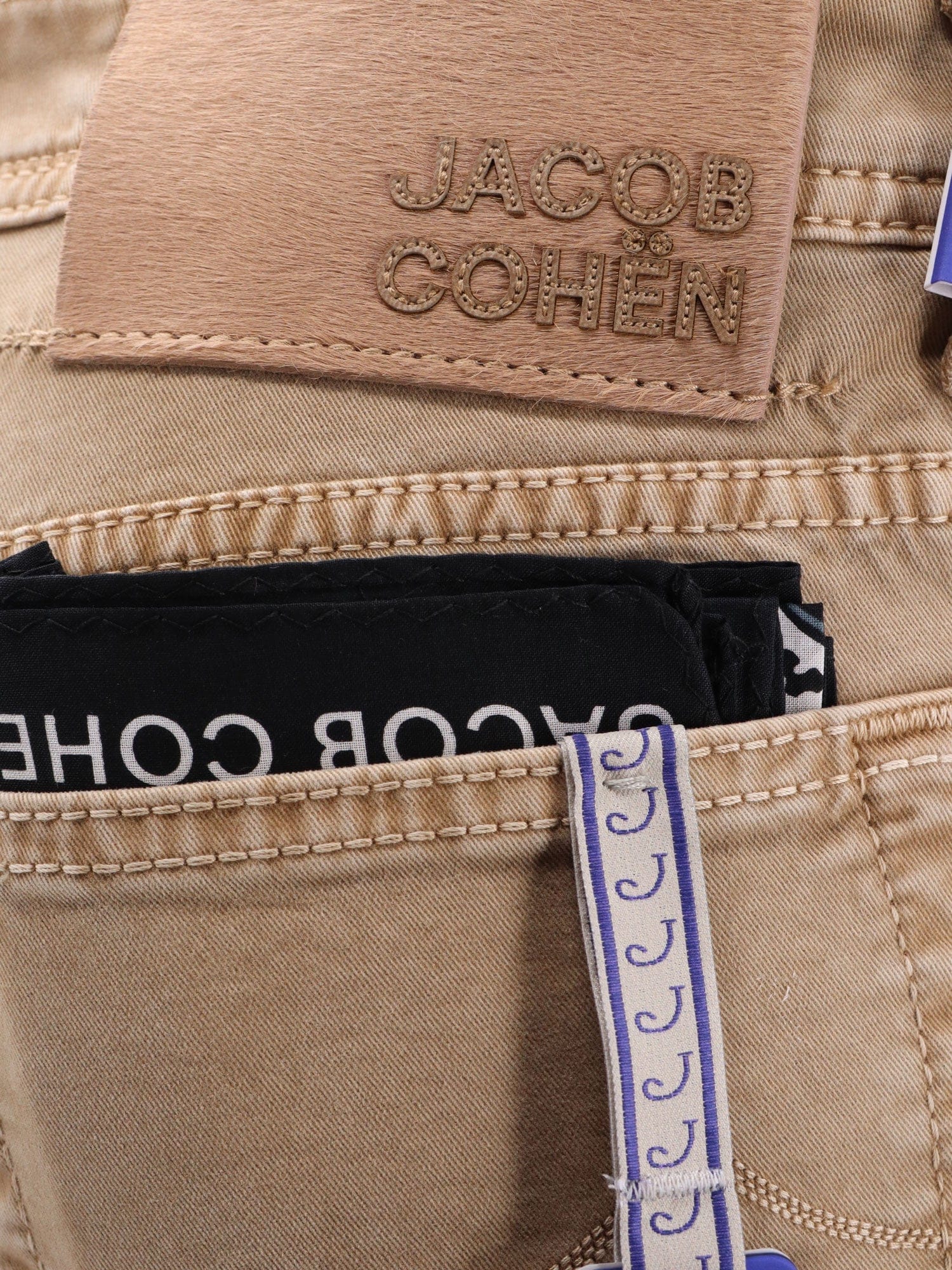 JACOB COHEN Regular slim fit cotton trouser with back pony - skin patch