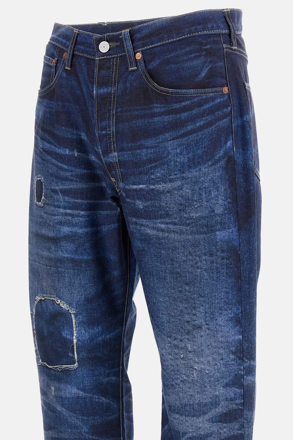 Junya Watanabe PANTALONE DENIM STAMPATO