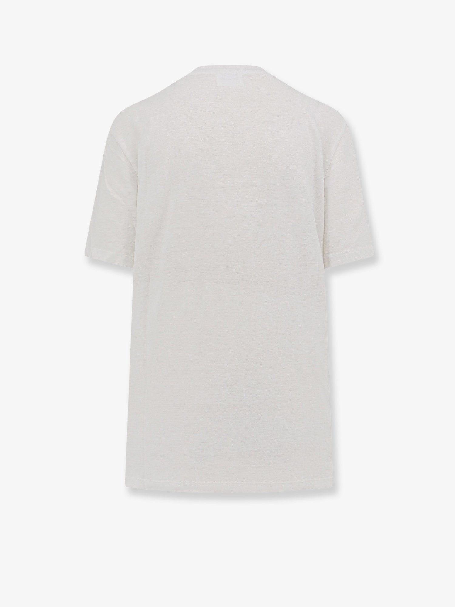 Marant Etoile Linen t - shirt with laminated logo on the front