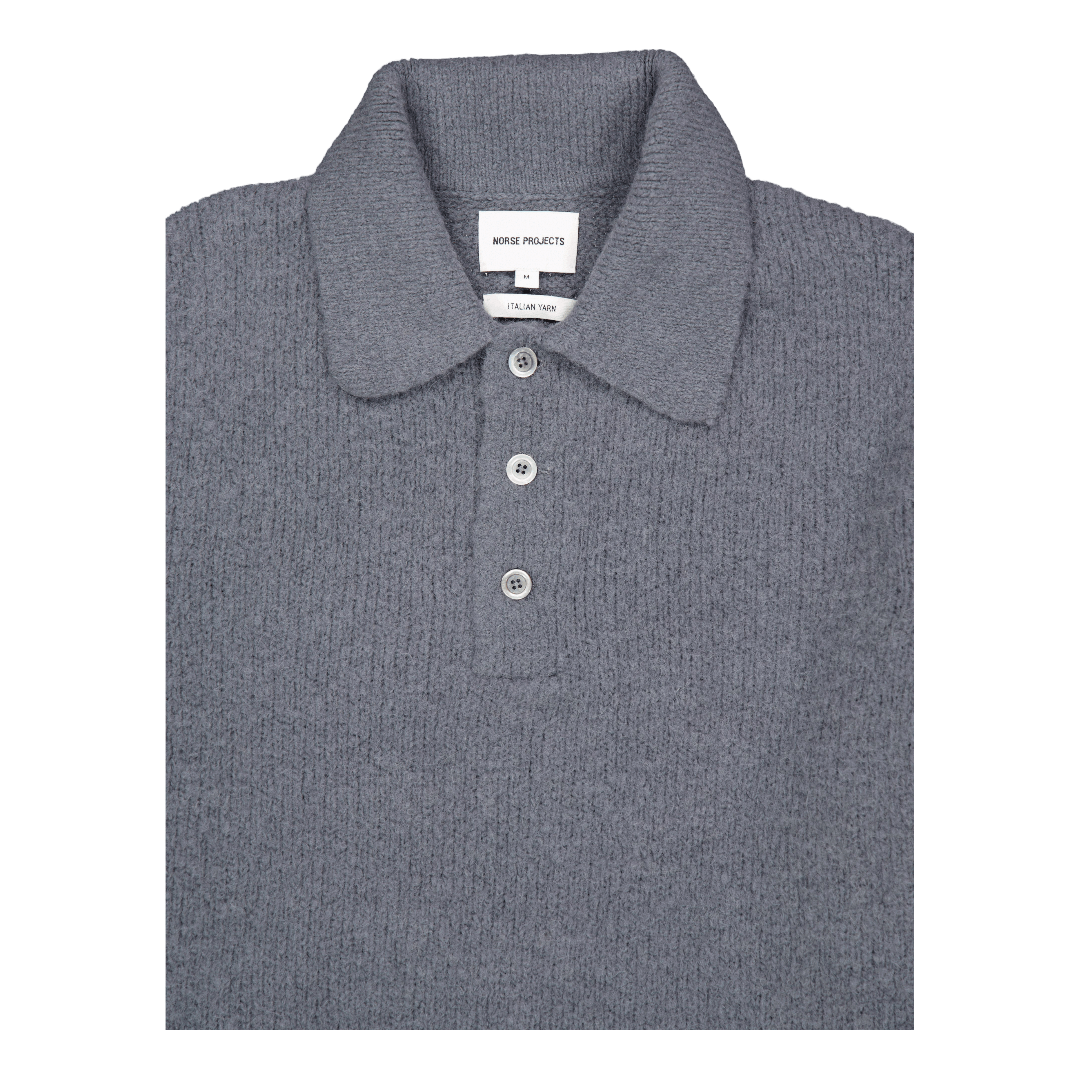 Norse Projects Rasmus Relaxed Brushed Polo 1047 Mouse Grey