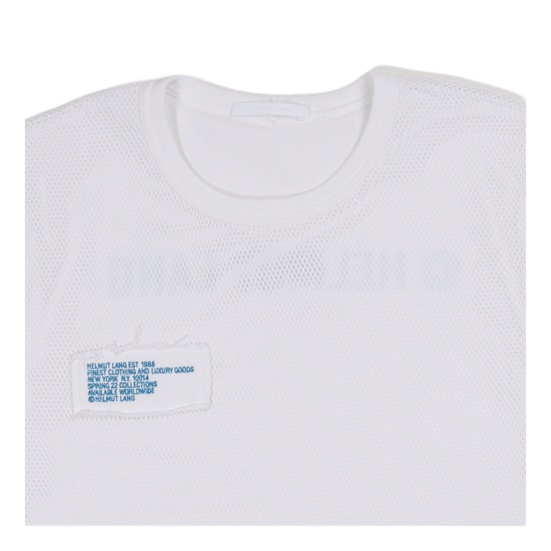Helmut Lang Trapunto Mesh T-Shirt White