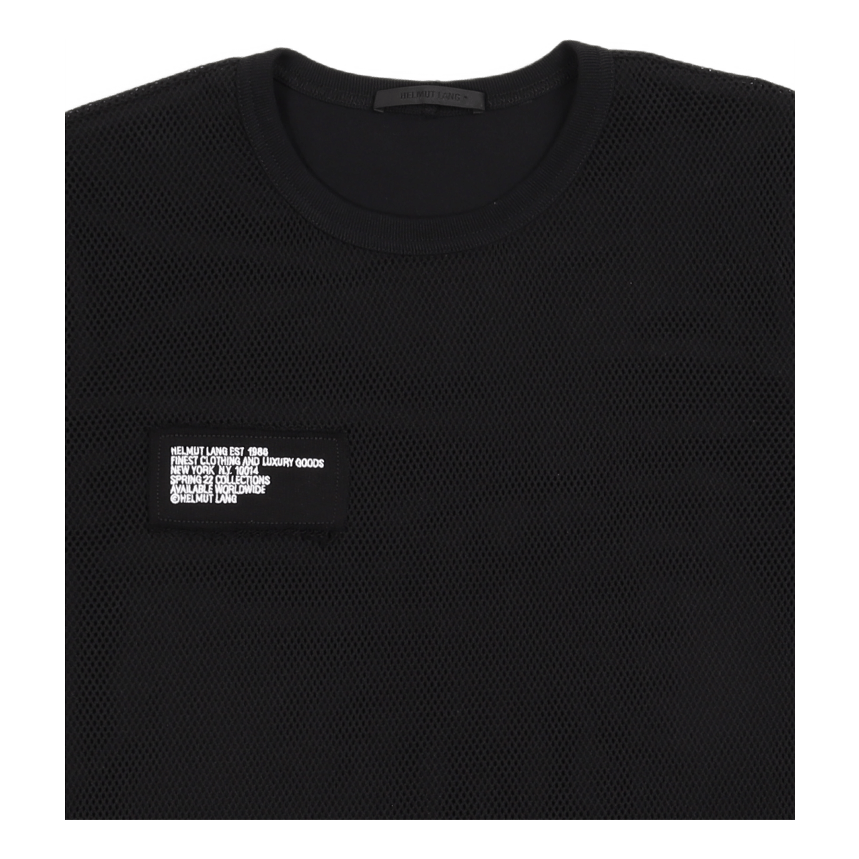 Helmut Lang Trapunto Mesh T-Shirt Black