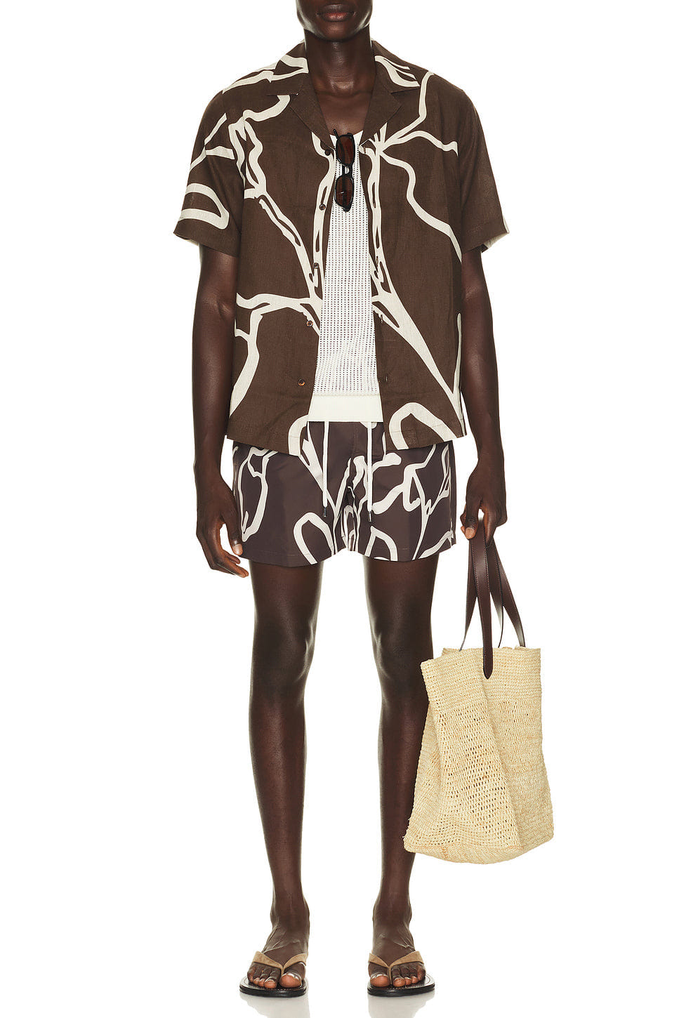 Frescobol Carioca Rio Flor Print Swim Shorts