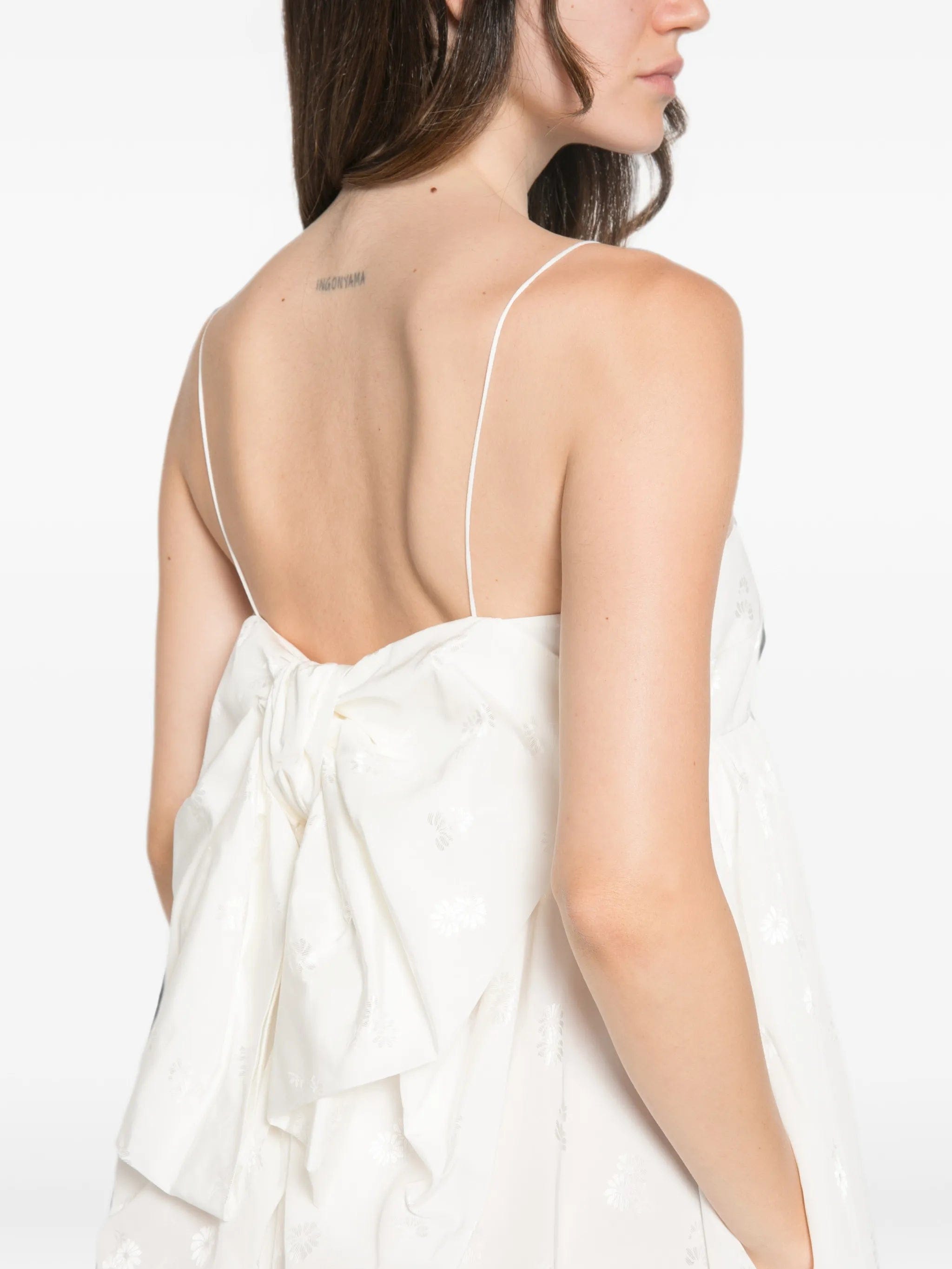 Cecilie Bahnsen Vilma embroidered bow - detail dress