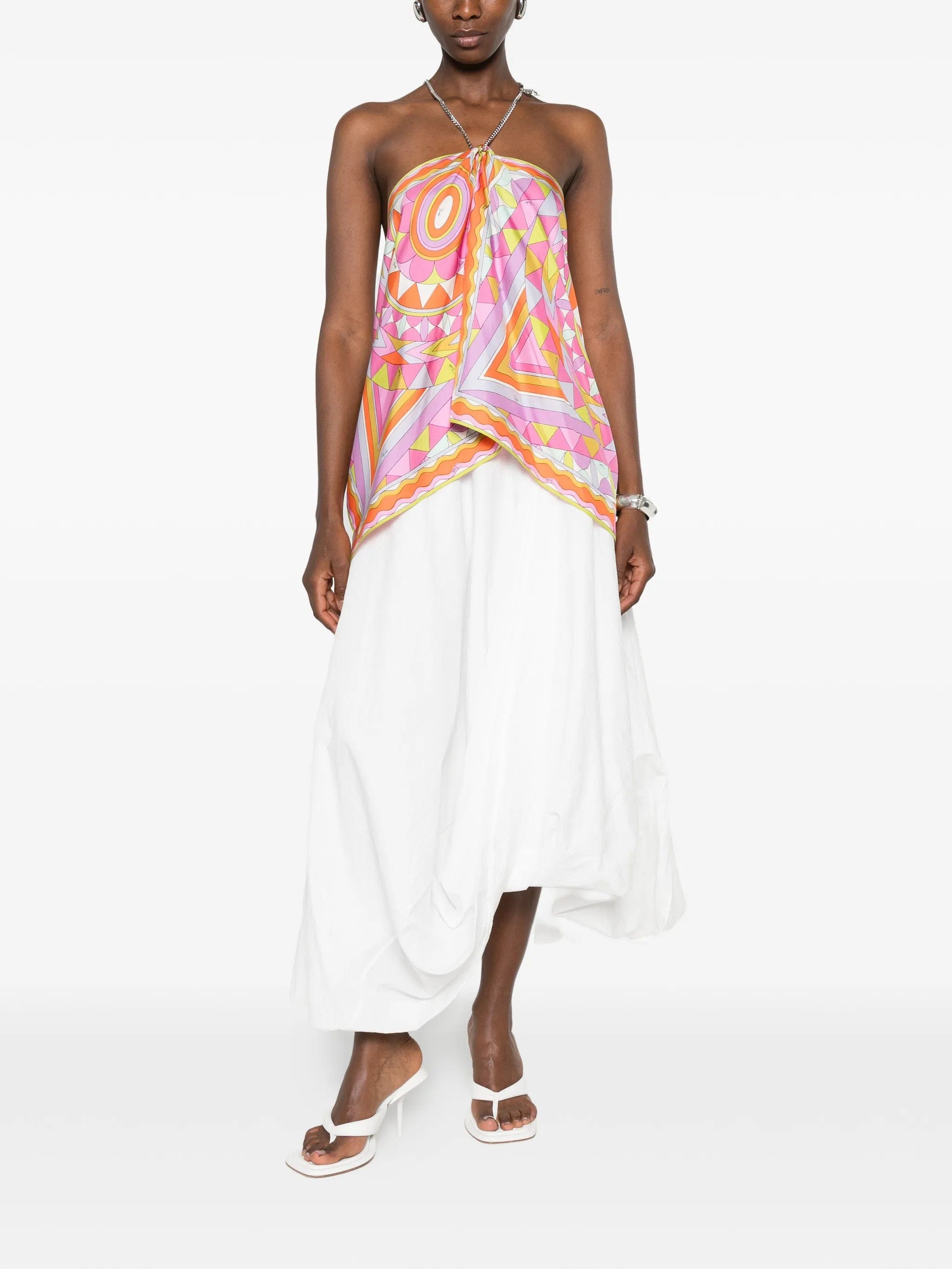 PUCCI geometric - print chain - link halterneck top