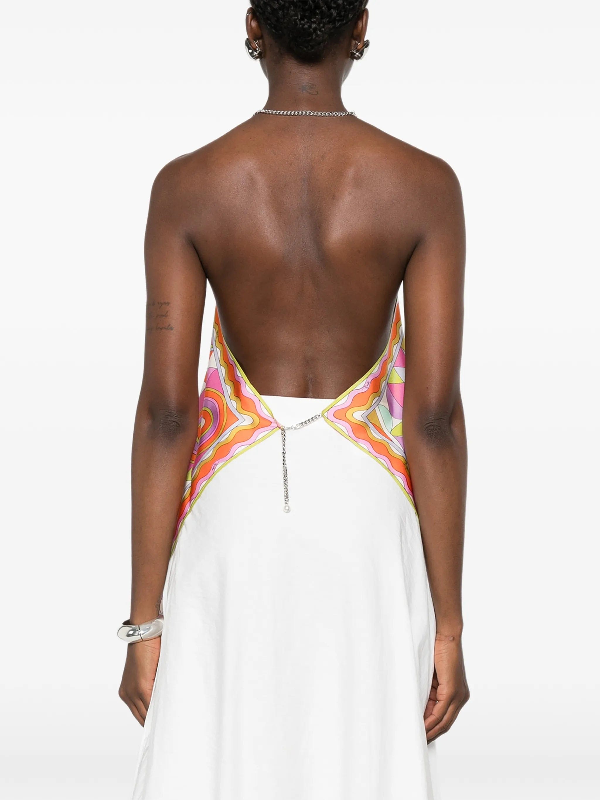 PUCCI geometric - print chain - link halterneck top