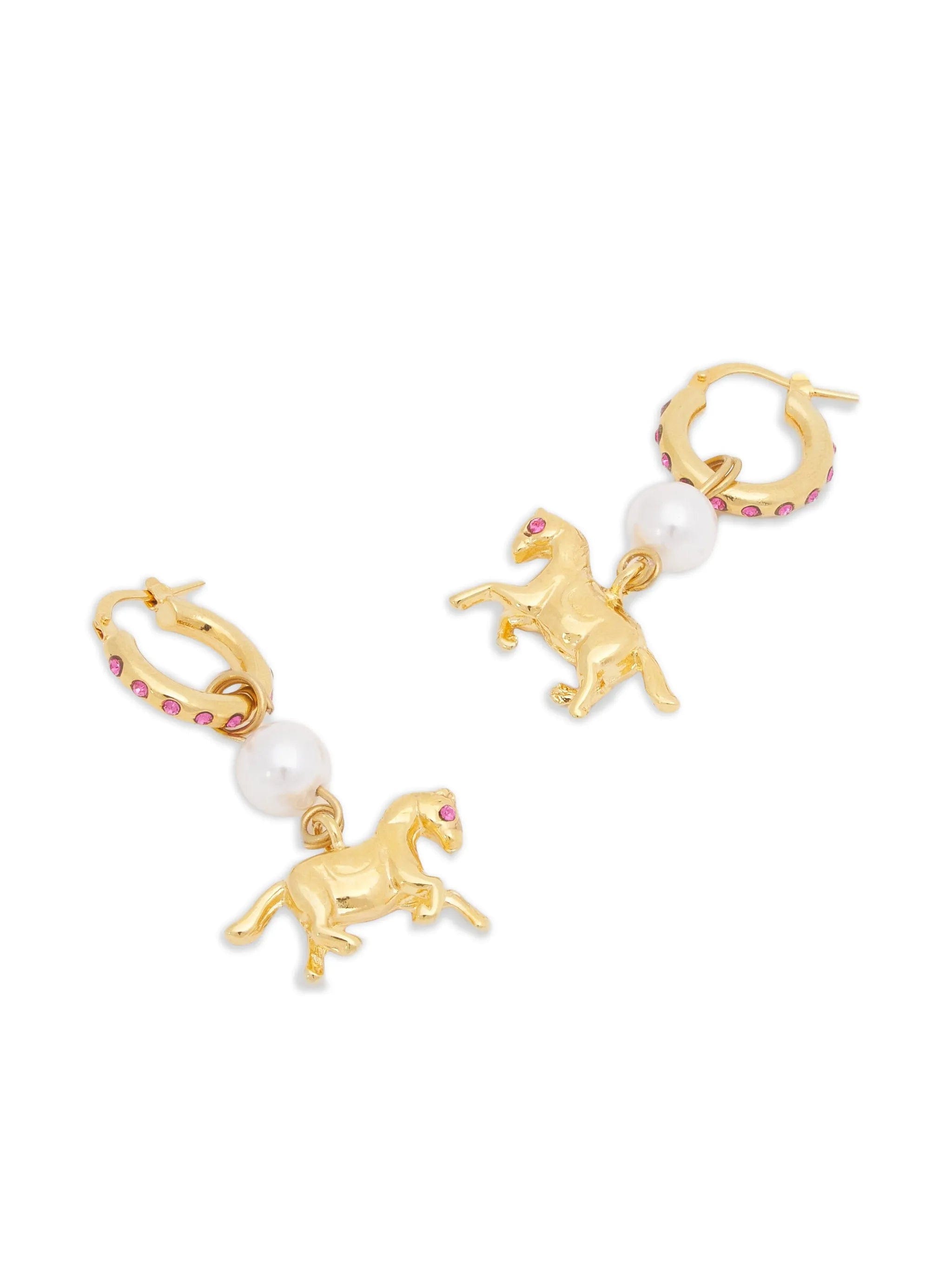 Marni horse - pendant hoop - earrings