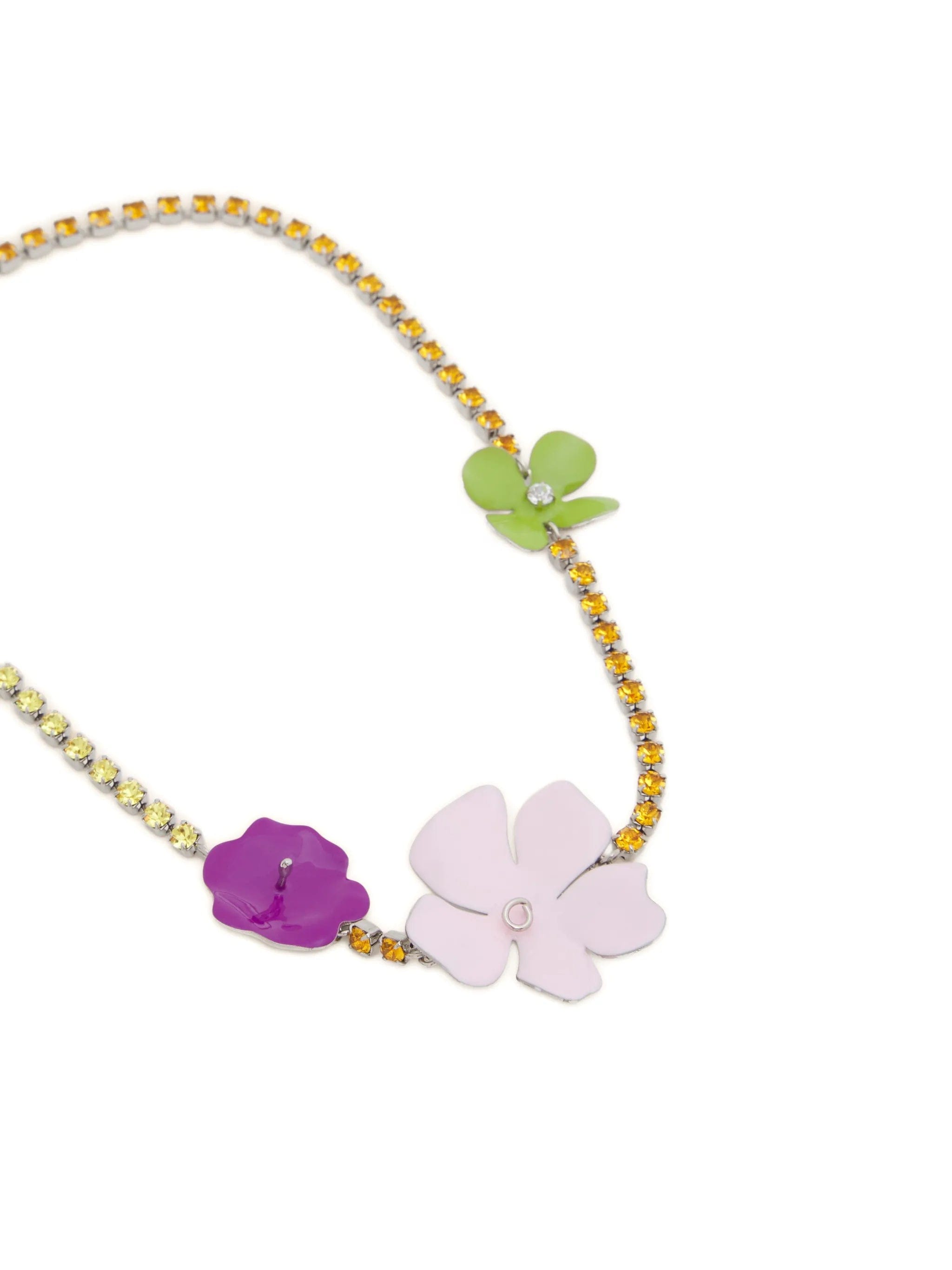 Marni flower - embellishment rhinestone necklace
