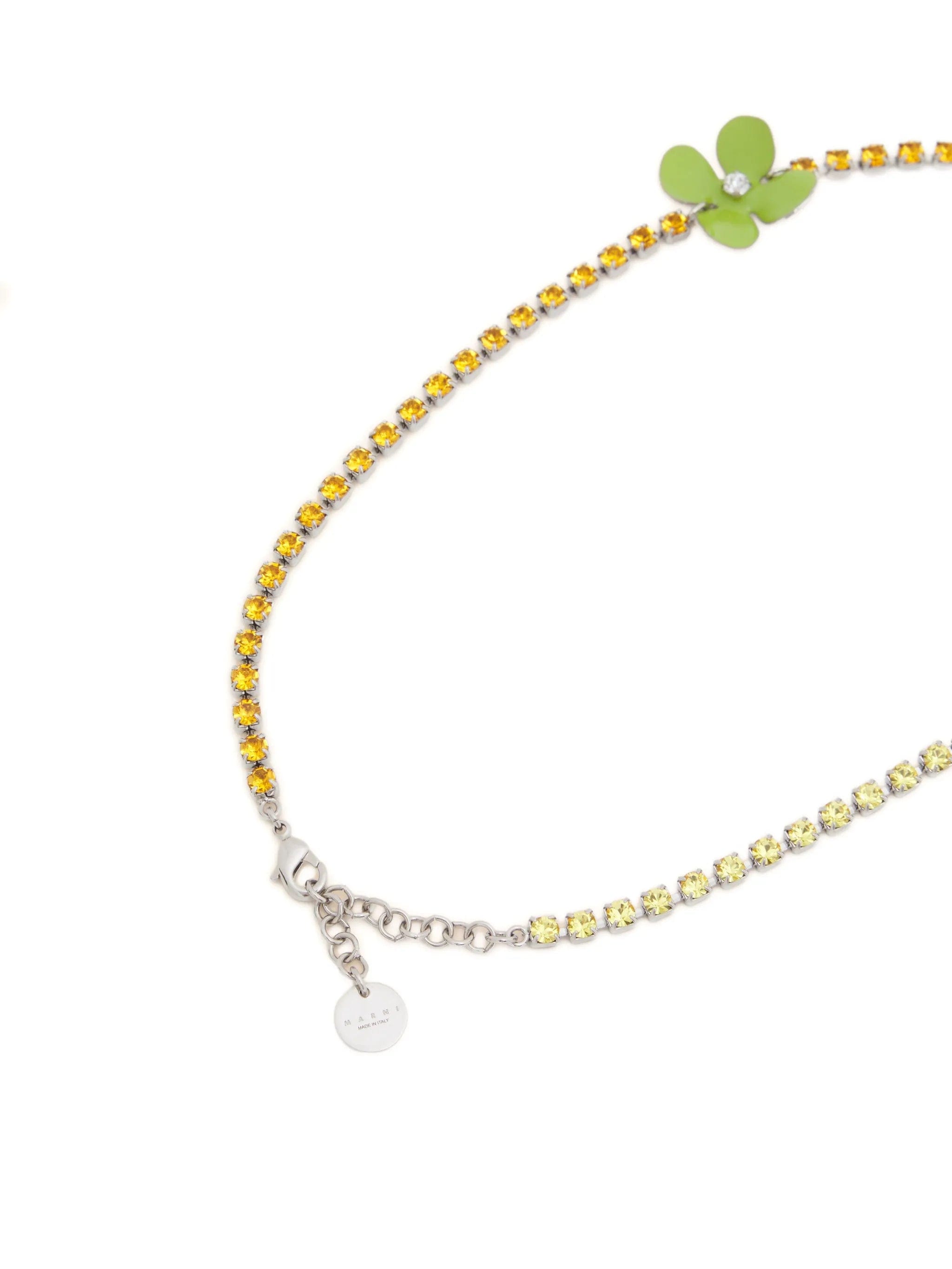 Marni flower - embellishment rhinestone necklace