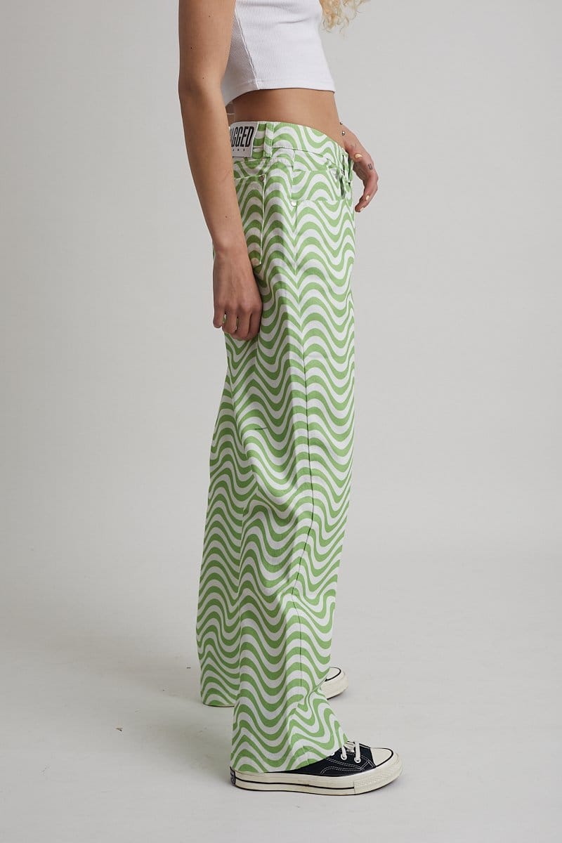The Ragged Priest Wave Jean, White & Lime
