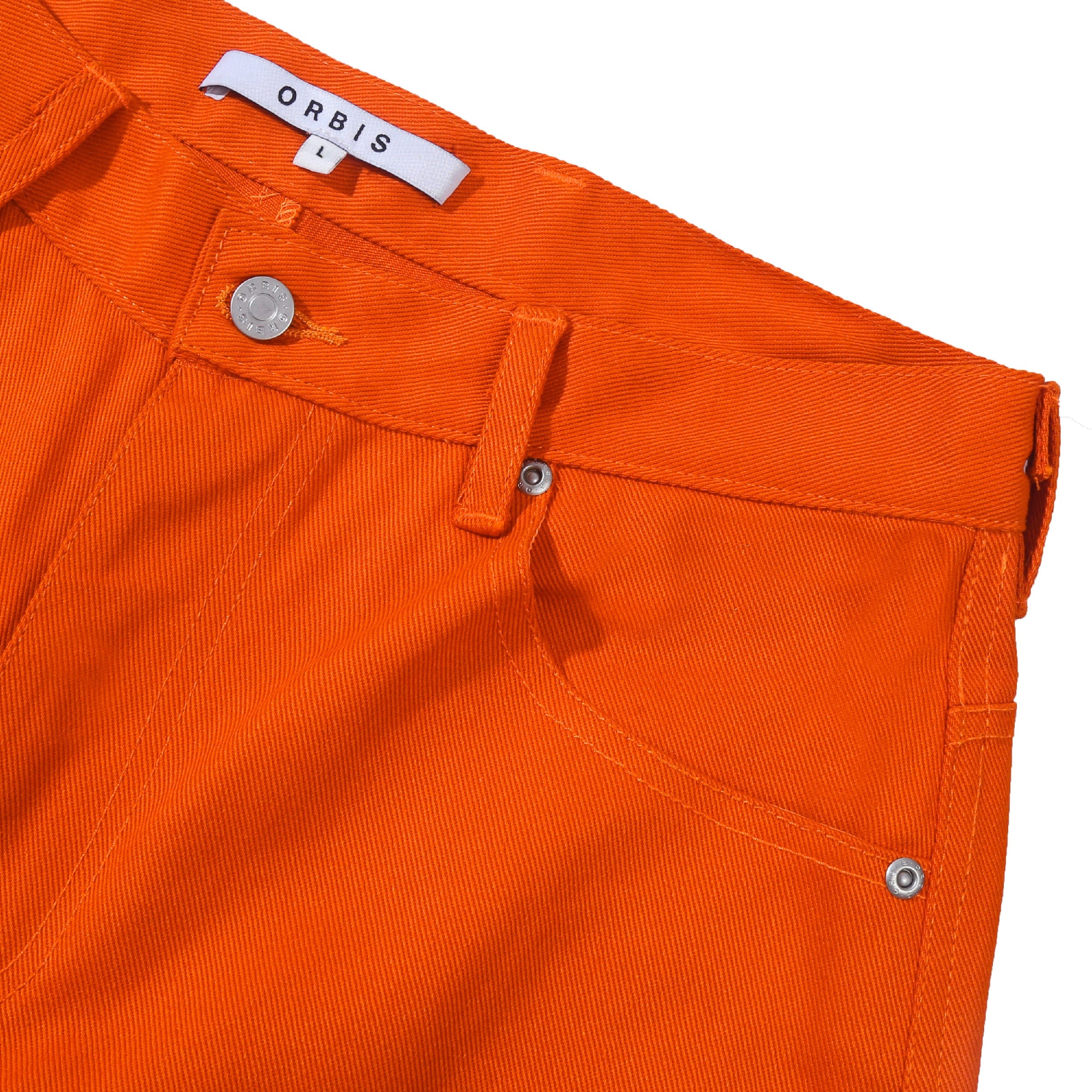 Orbis Panel Rivet Shorts - Orange