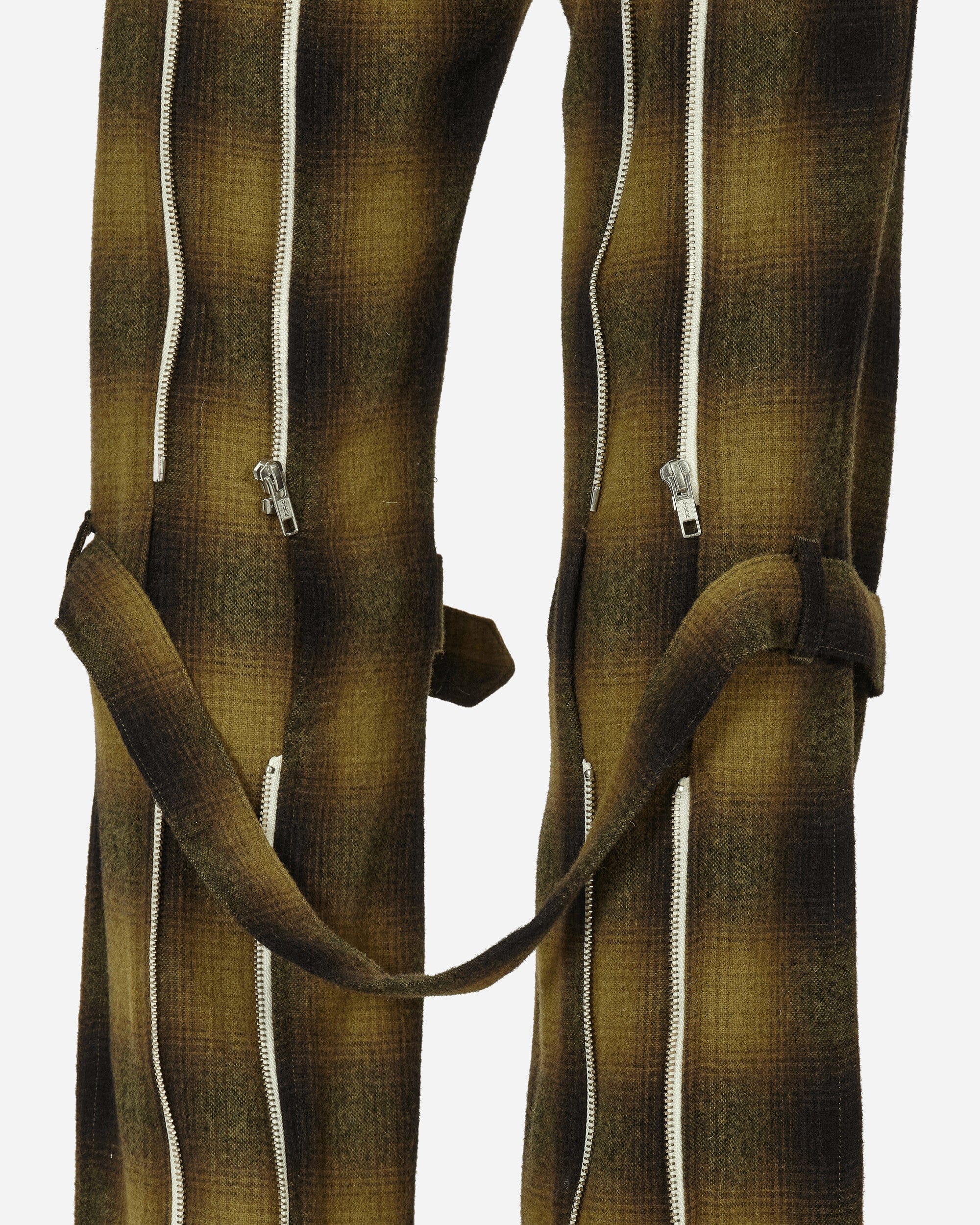 Phingerin Plaid Wool Ombre Bontage Pants Yellow