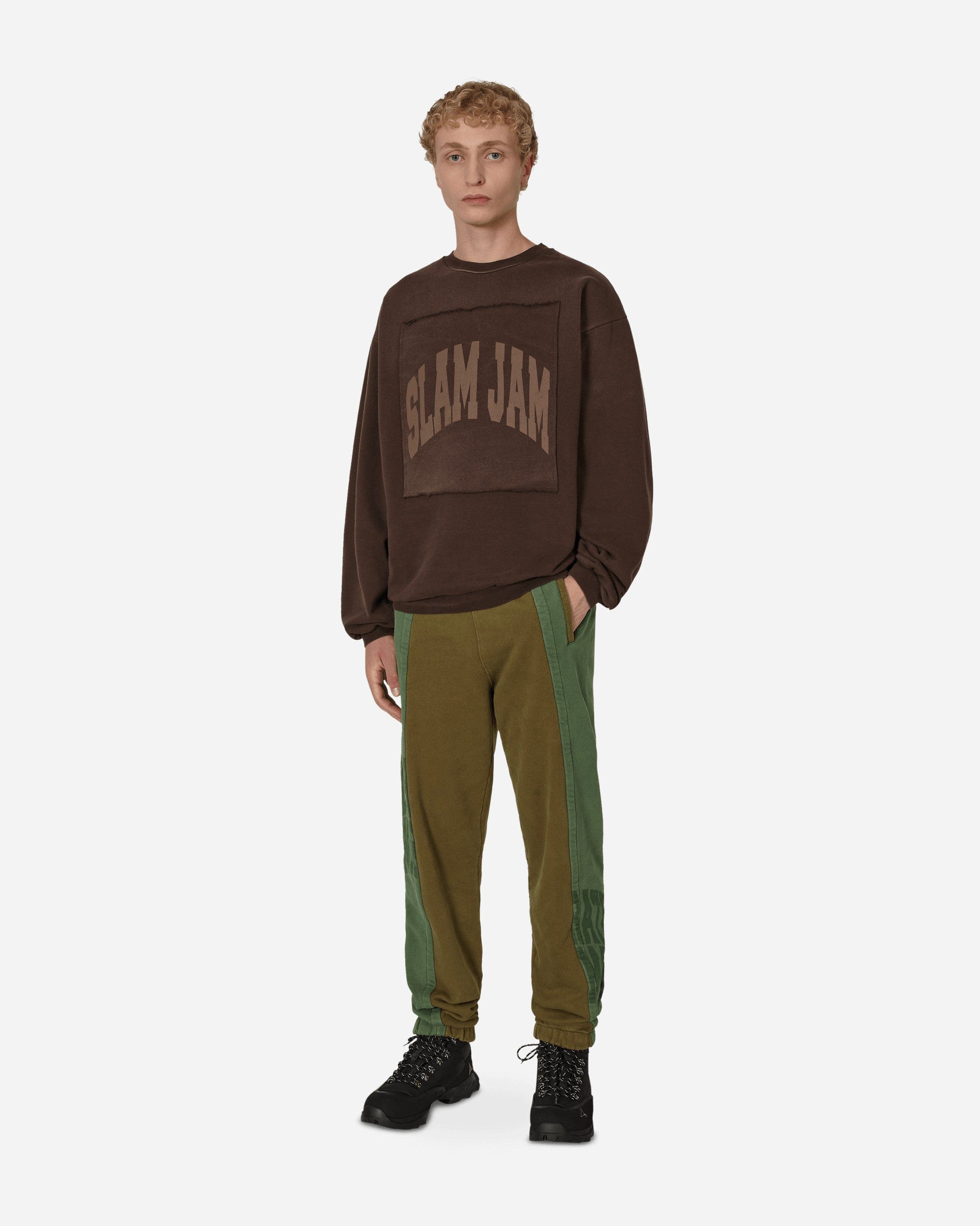 Slam Jam Panel Sweatpants Green / Brown