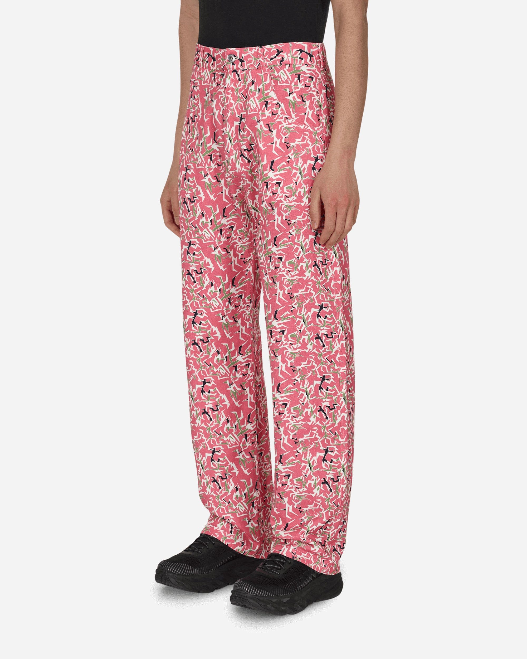 Paccbet Workwear Floral Pants Pink