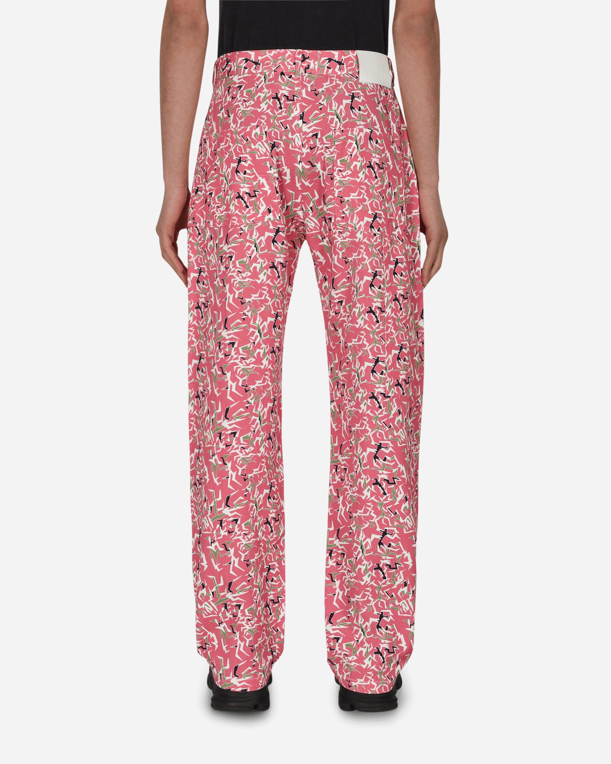 Paccbet Workwear Floral Pants Pink