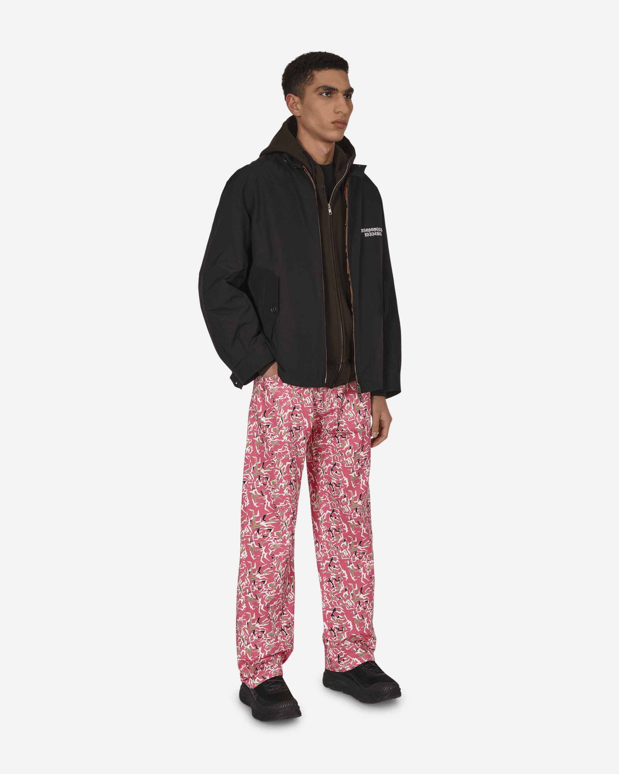 Paccbet Workwear Floral Pants Pink