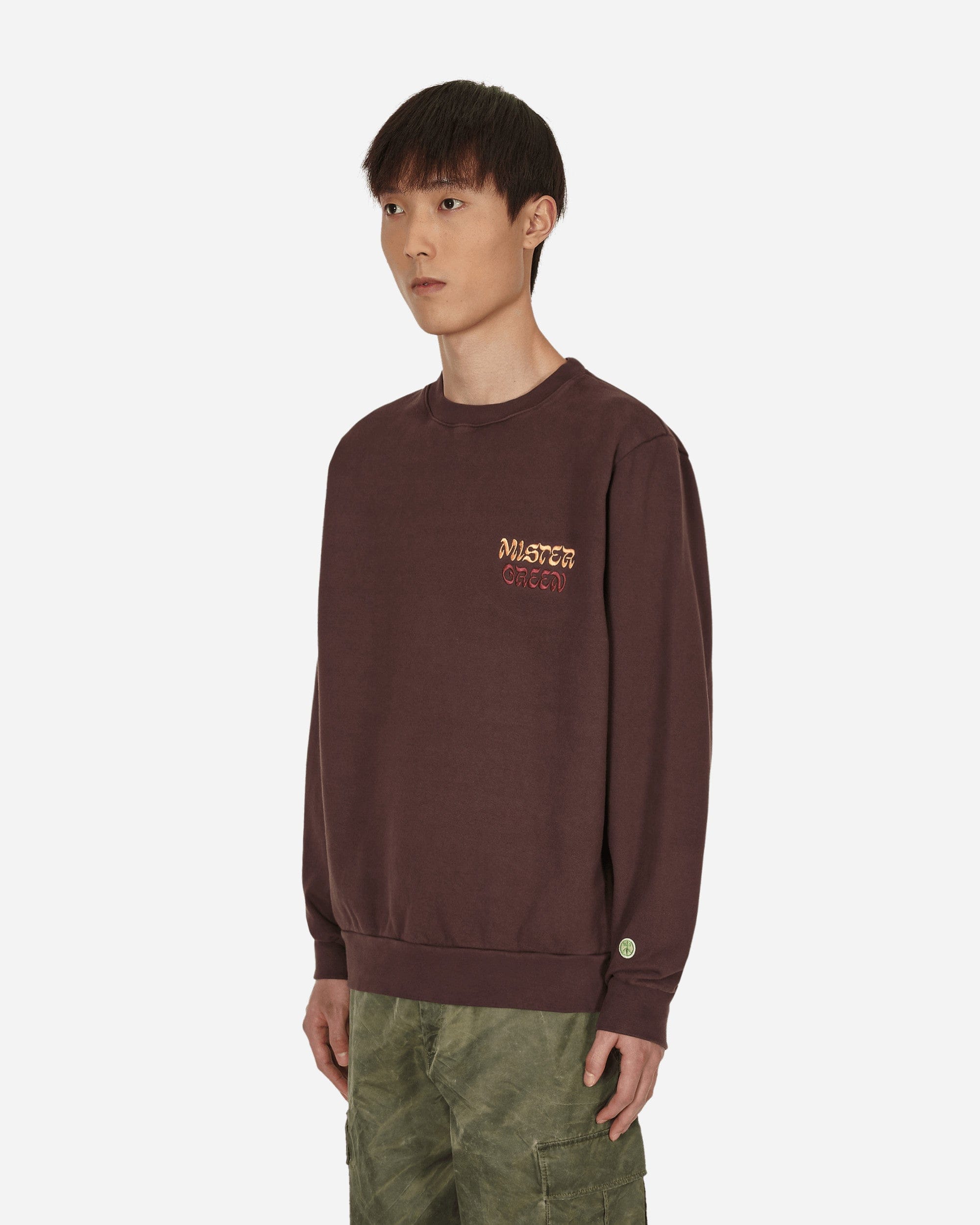 Mister Green Karma Logo Crewneck Sweatshirt Brown