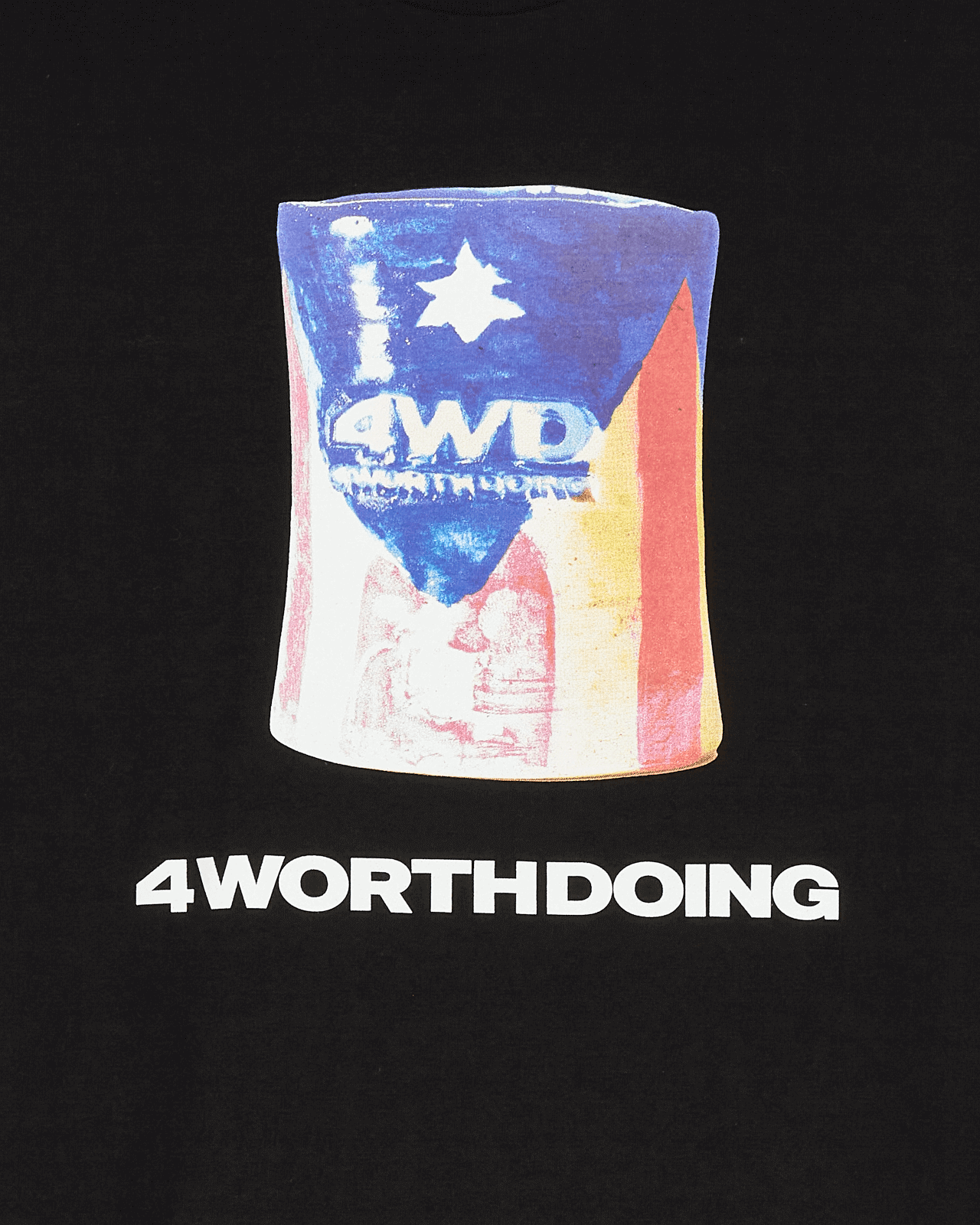 4 Worth Doing The Ceramic Flag T - Shirt Black