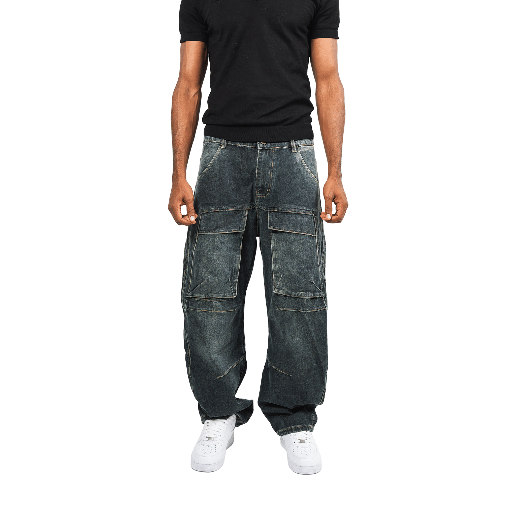 RAW21 RAW/21 Frontload Utility Baggy Denim Jeans Black (SS26)
