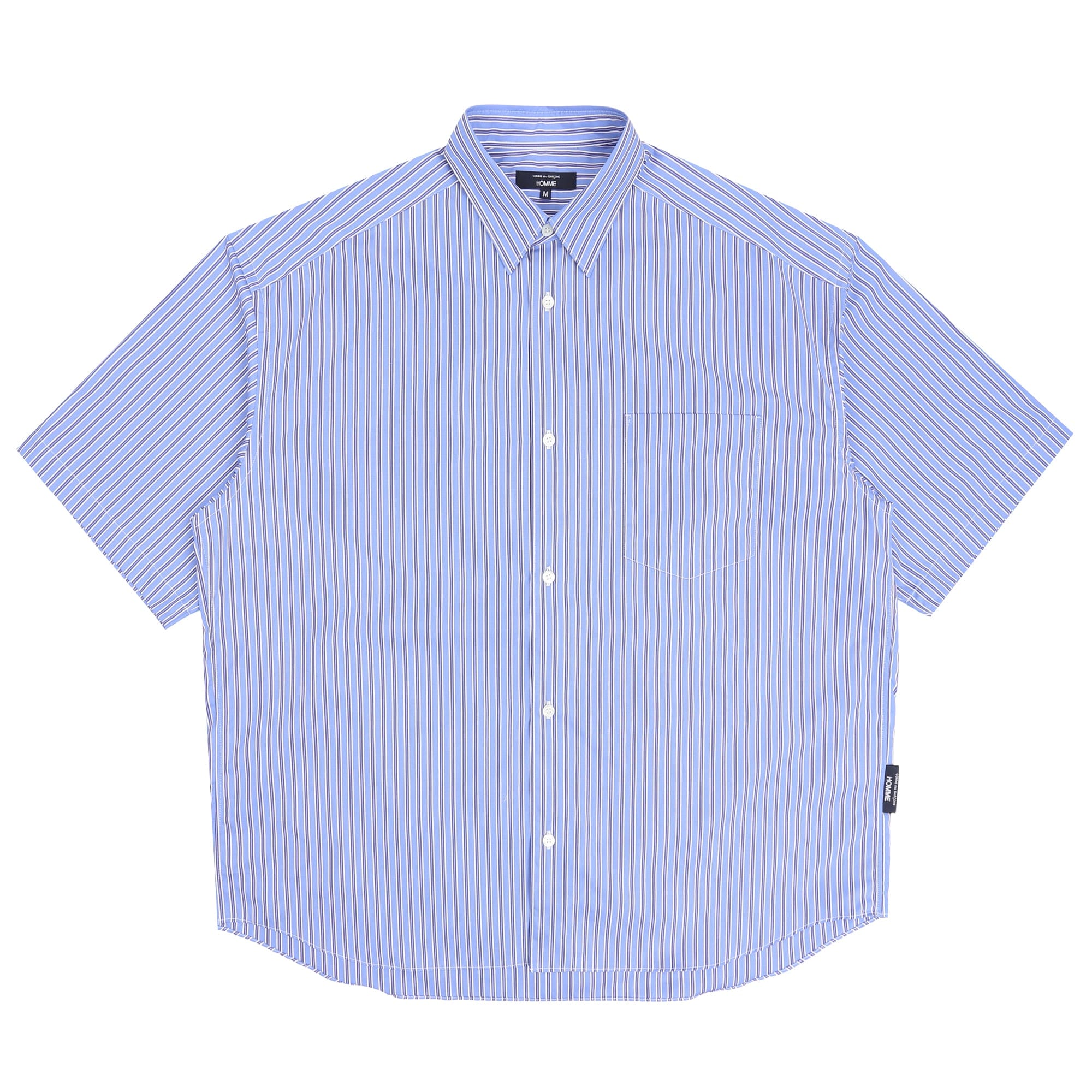 Cdg Homme Cotton Oxford Stripe Shirt - White/Sax