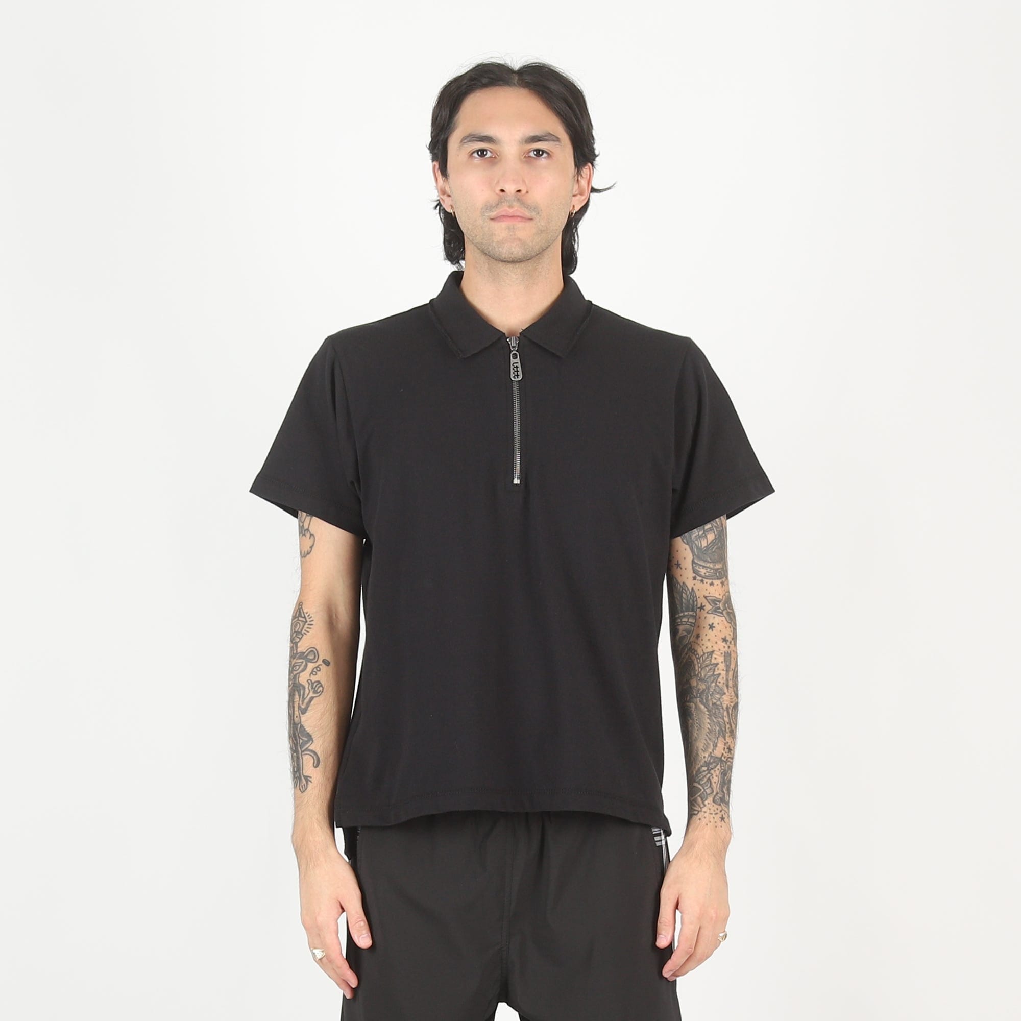 Lttt 1/3 Zip Polo - Black