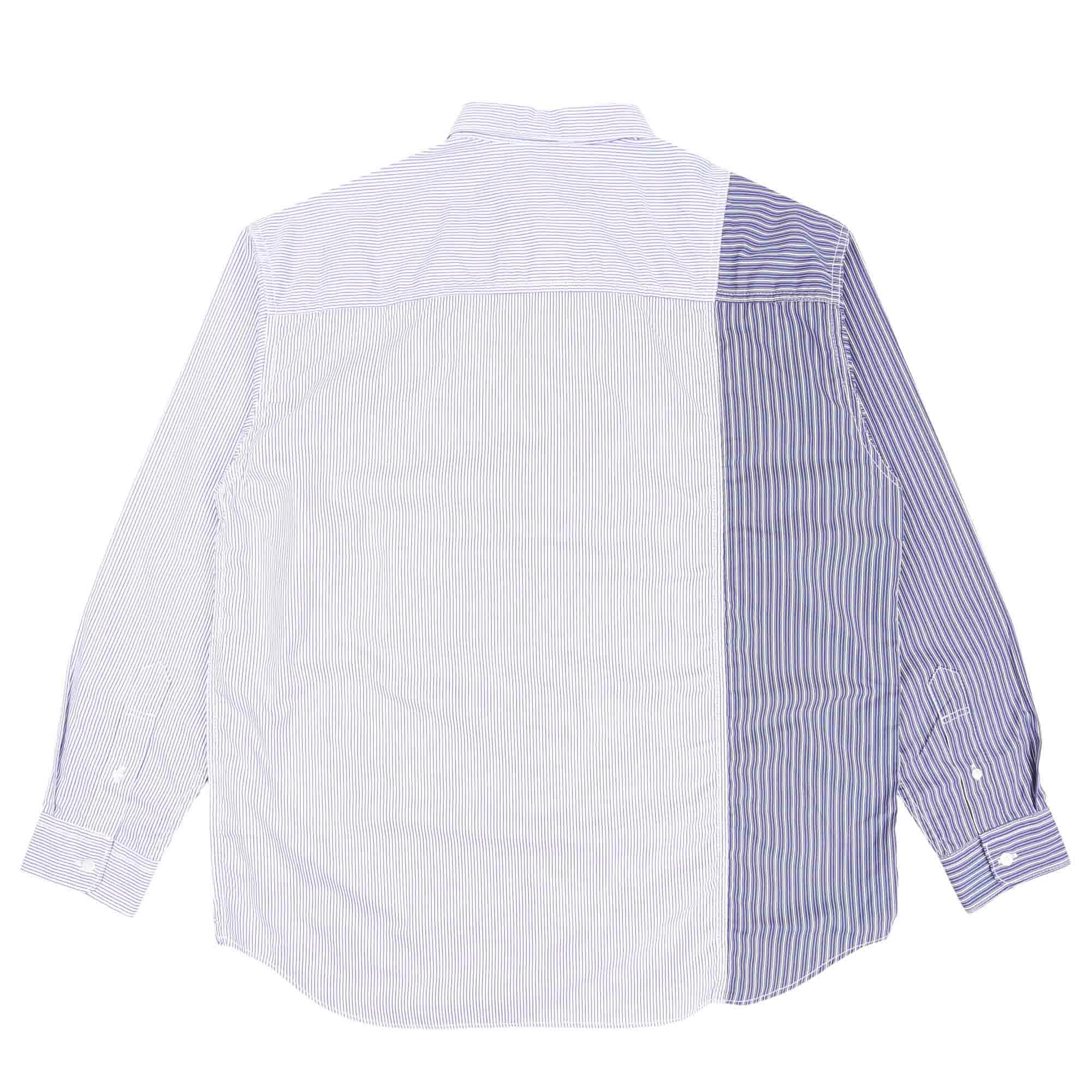 CDG HOMME Cotton Stripe L/S Shirt - White/Navy