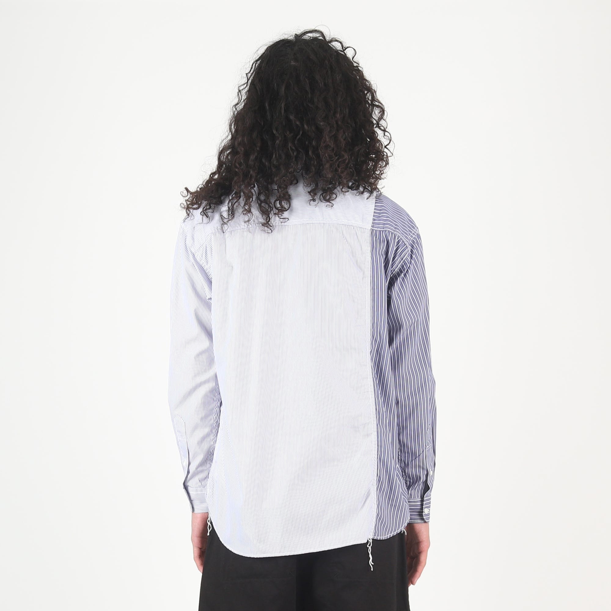 CDG HOMME Cotton Stripe L/S Shirt - White/Navy