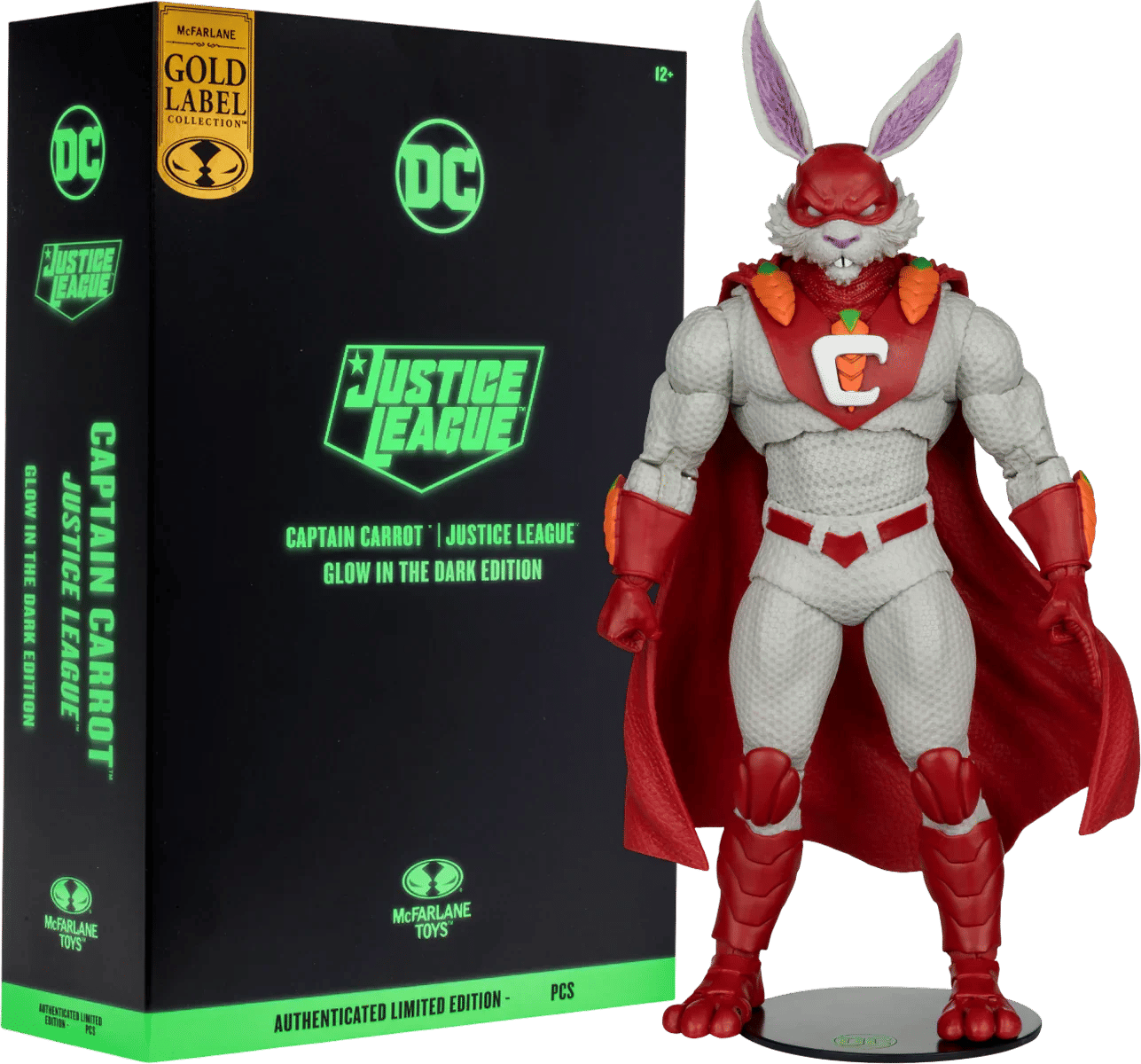 Mcfarlane Toys DC Multiverse - Captain Carrot (Glow in the dark) Gold Label 7" Figure