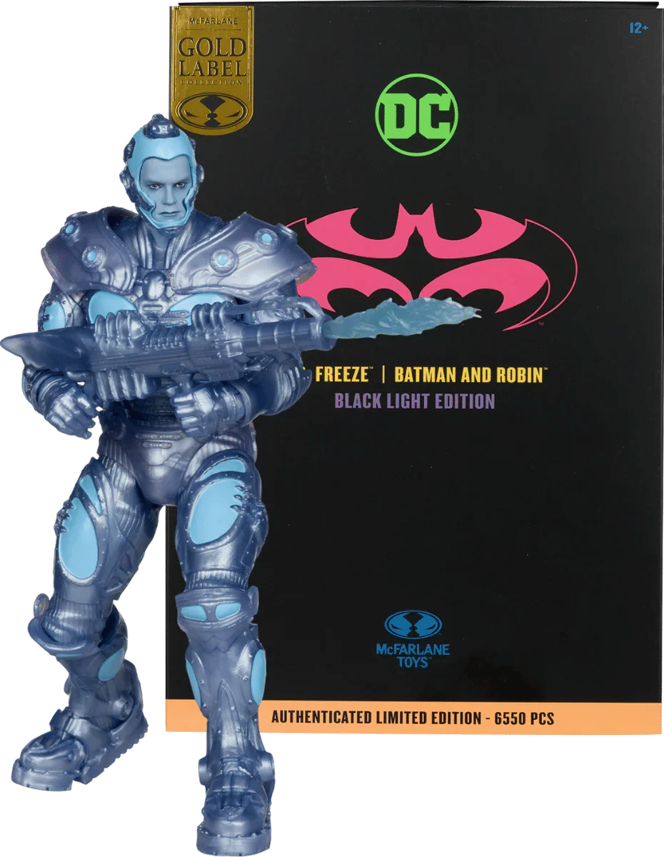 Mcfarlane Toys Batman & Robin - Mr. Freeze Black Light Gold Label 7" Figure