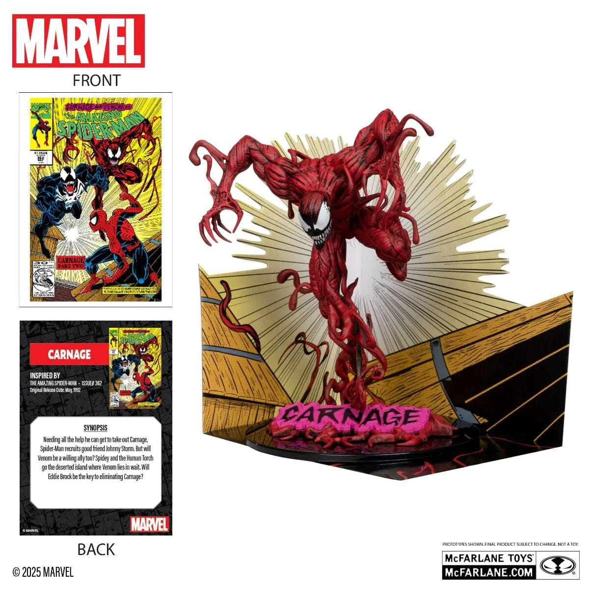 Mcfarlane Toys Marvel - Carnage The Amazing Spider - Man #362 1:10 Scale Posed Figure