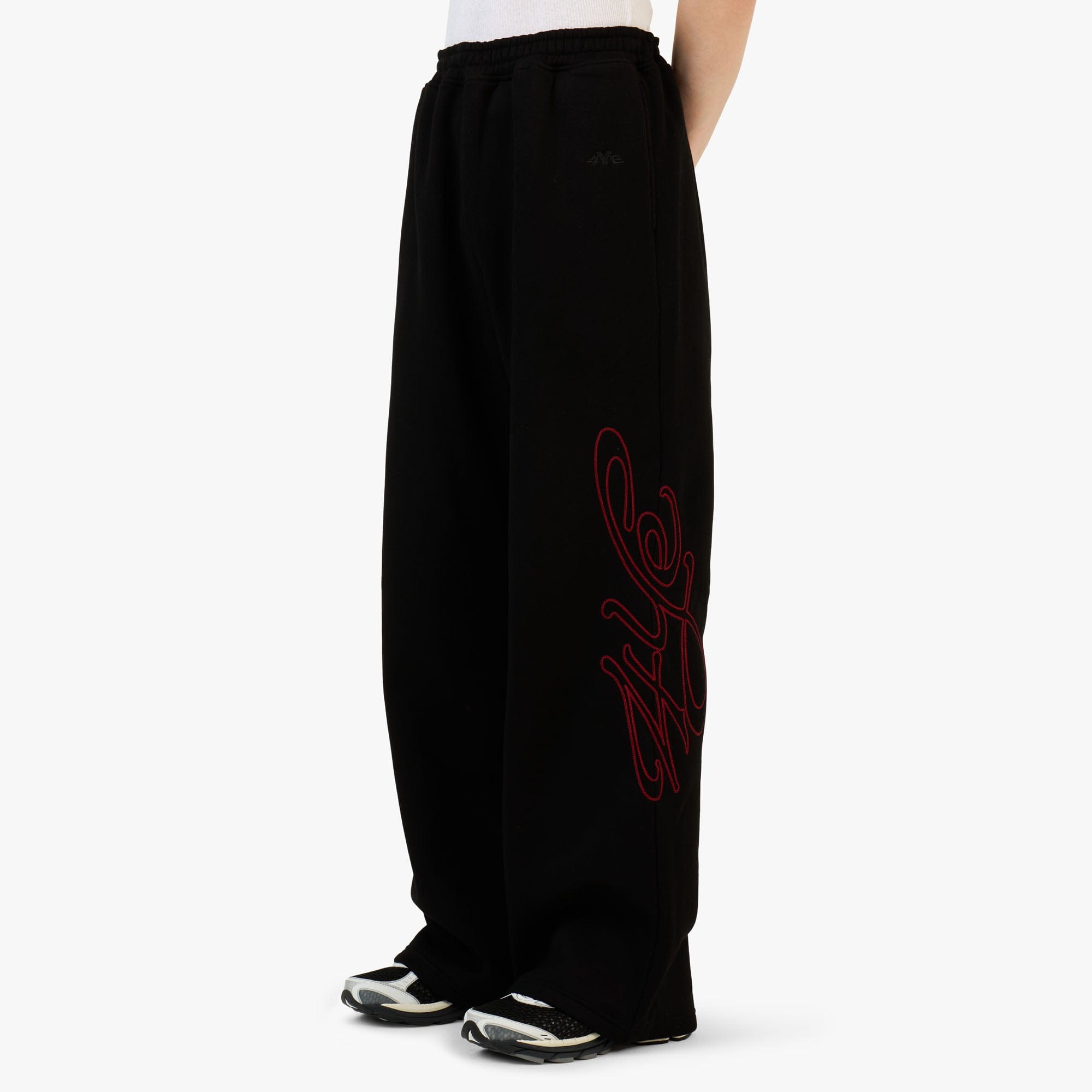 4YE Signature Zip Wide Pant Black / Red
