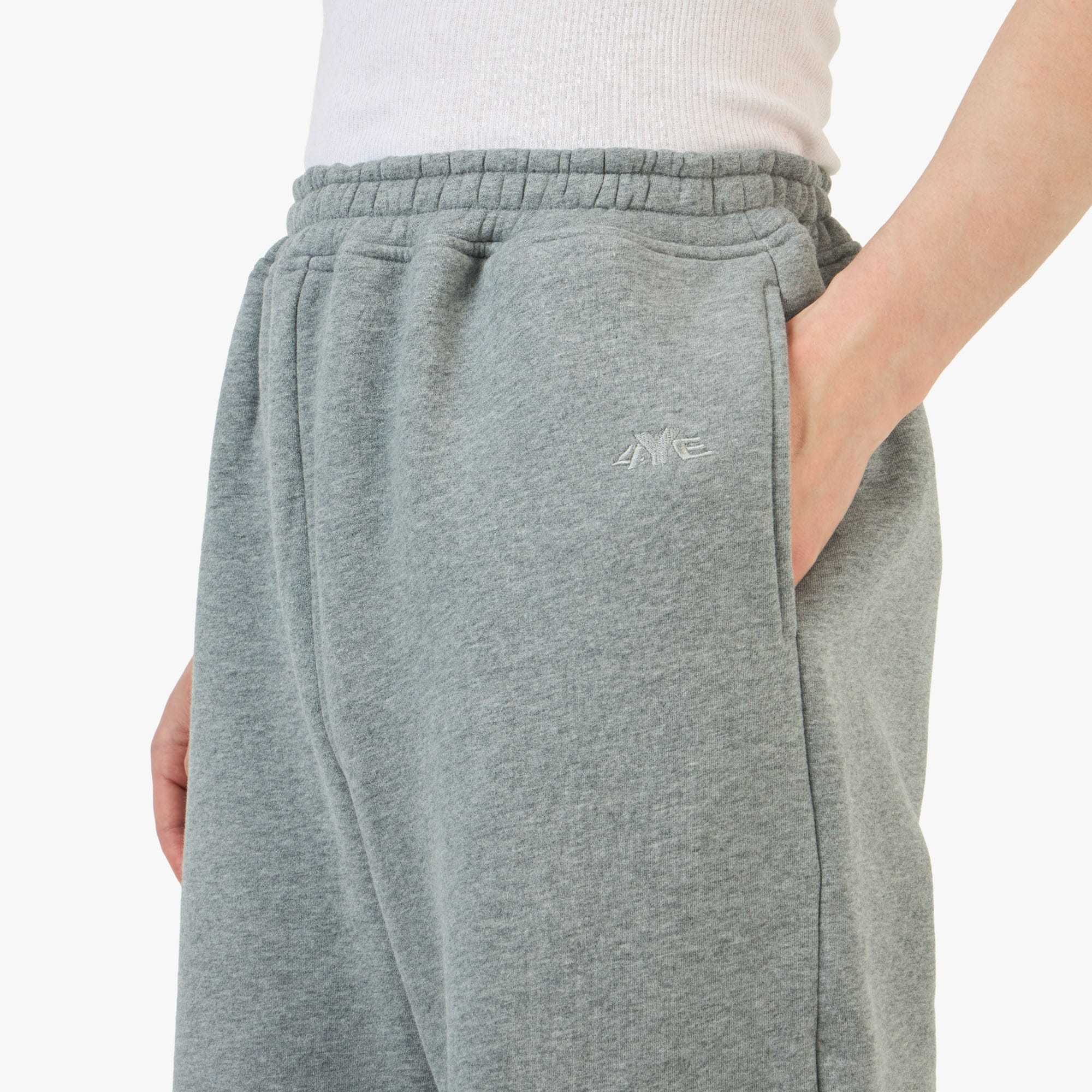 4YE Signature Zip Wide Pant Medium Grey / Forrest Green