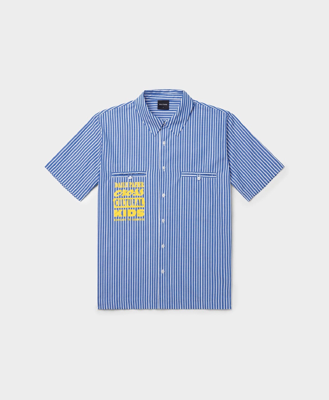 WHITE* Blue White Stripe Masin Shirt