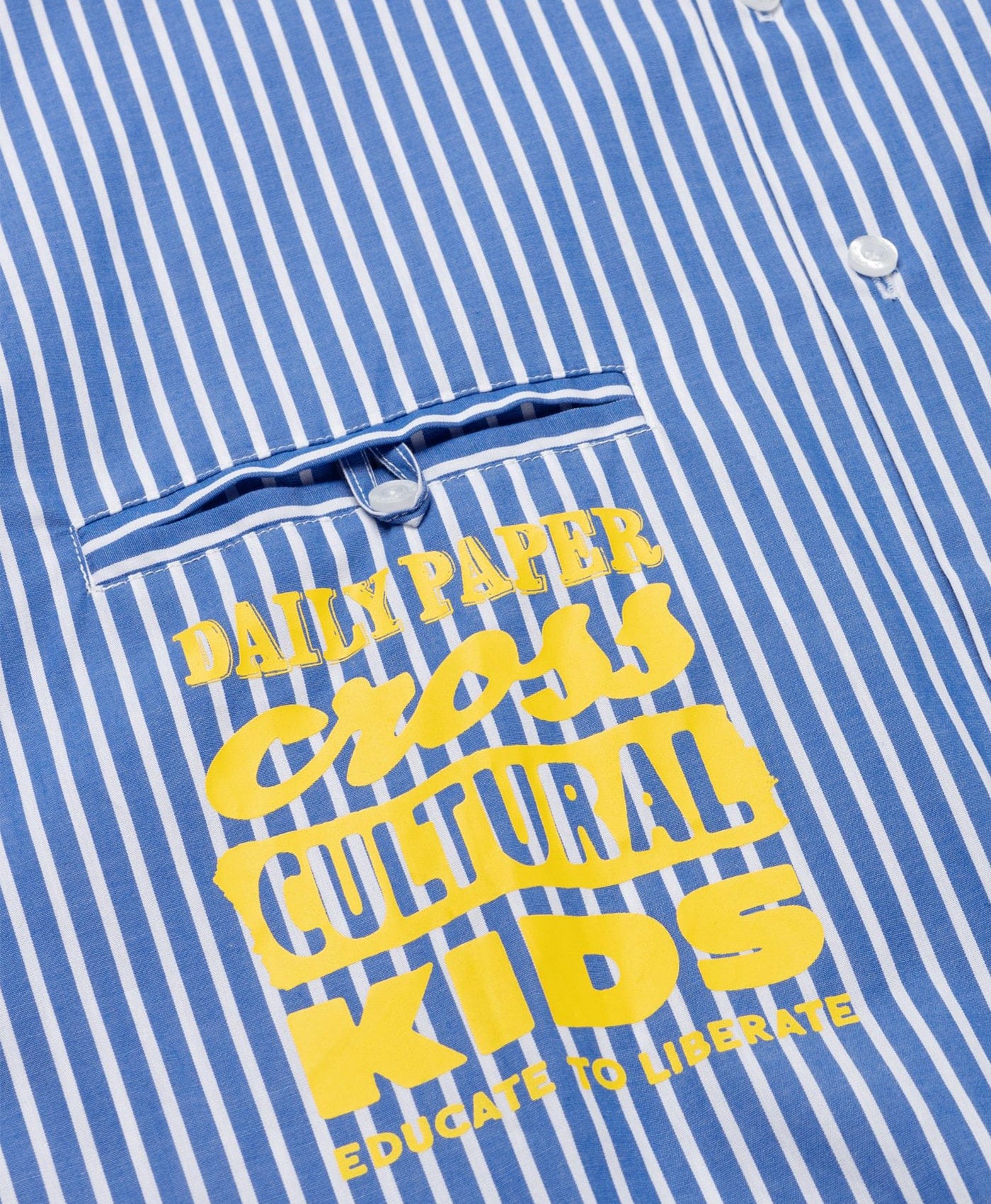 WHITE* Blue White Stripe Masin Shirt