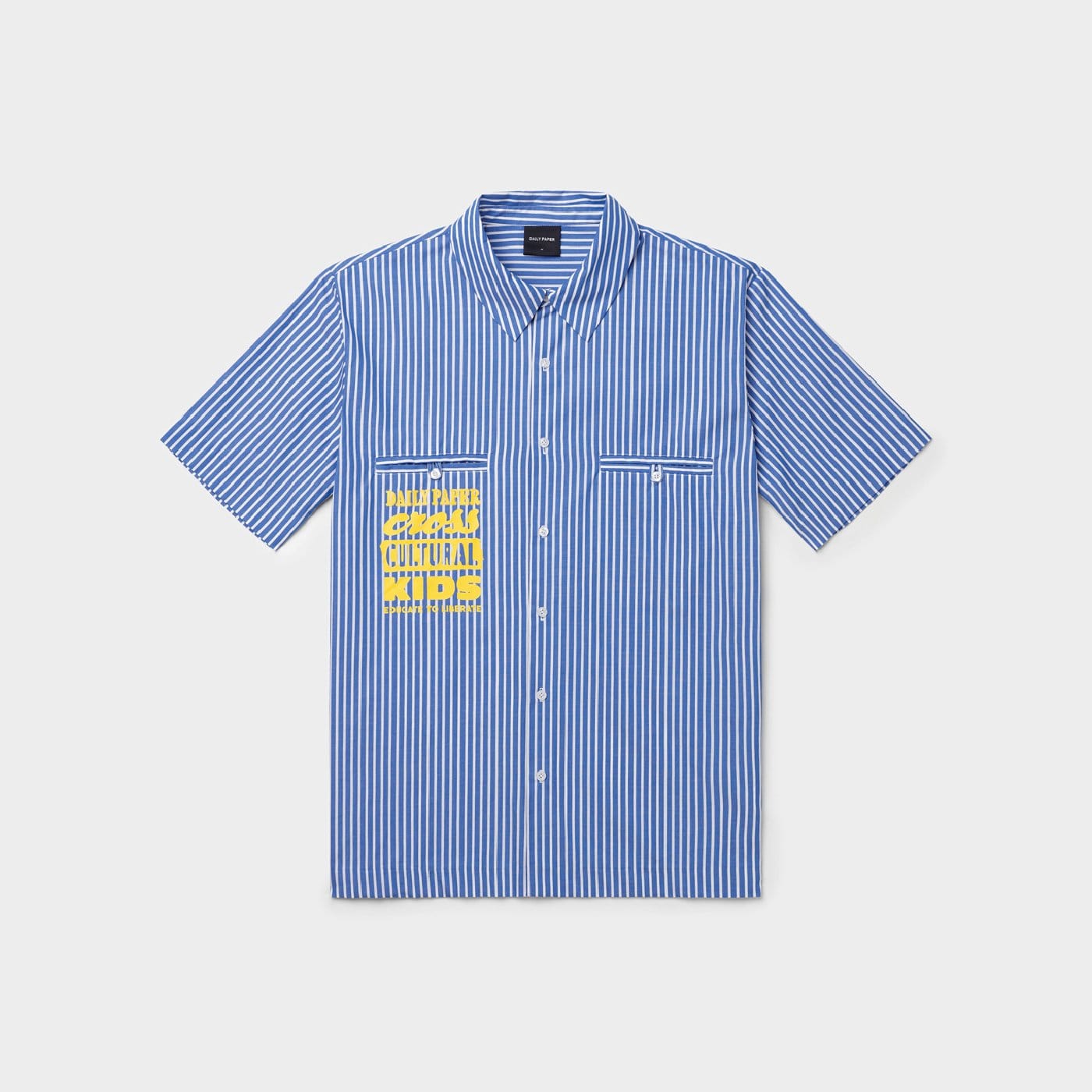 WHITE* Blue White Stripe Masin Shirt