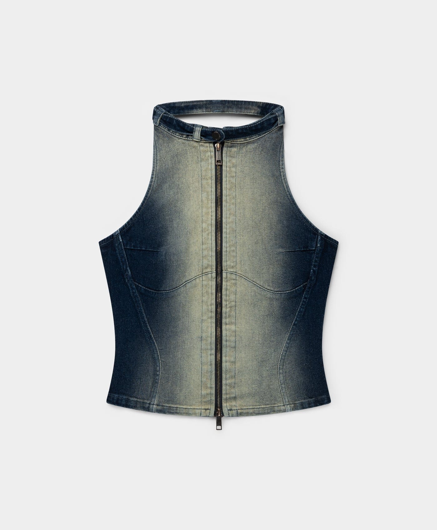 Blue Bleached Denim Blue Top