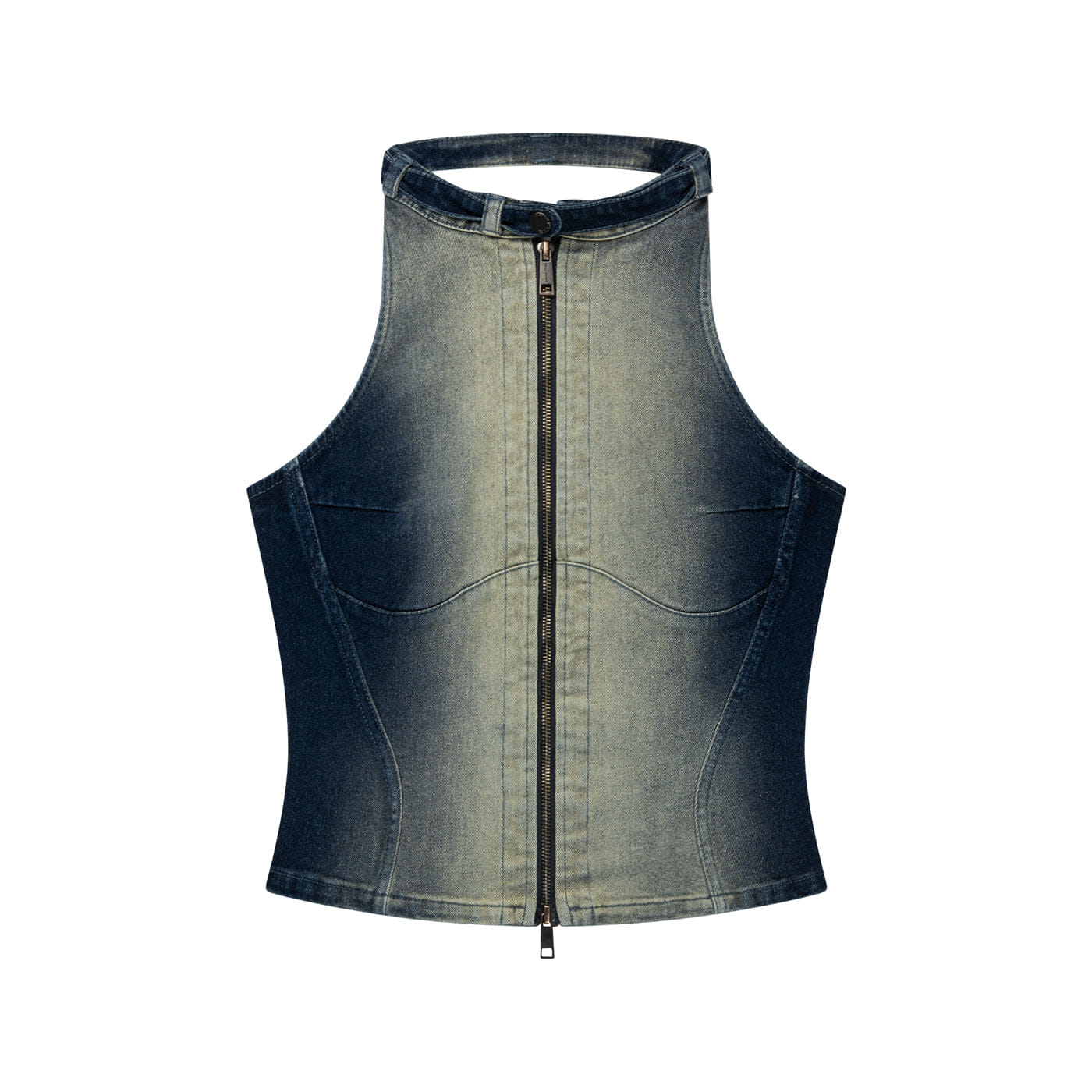 Blue Bleached Denim Blue Top
