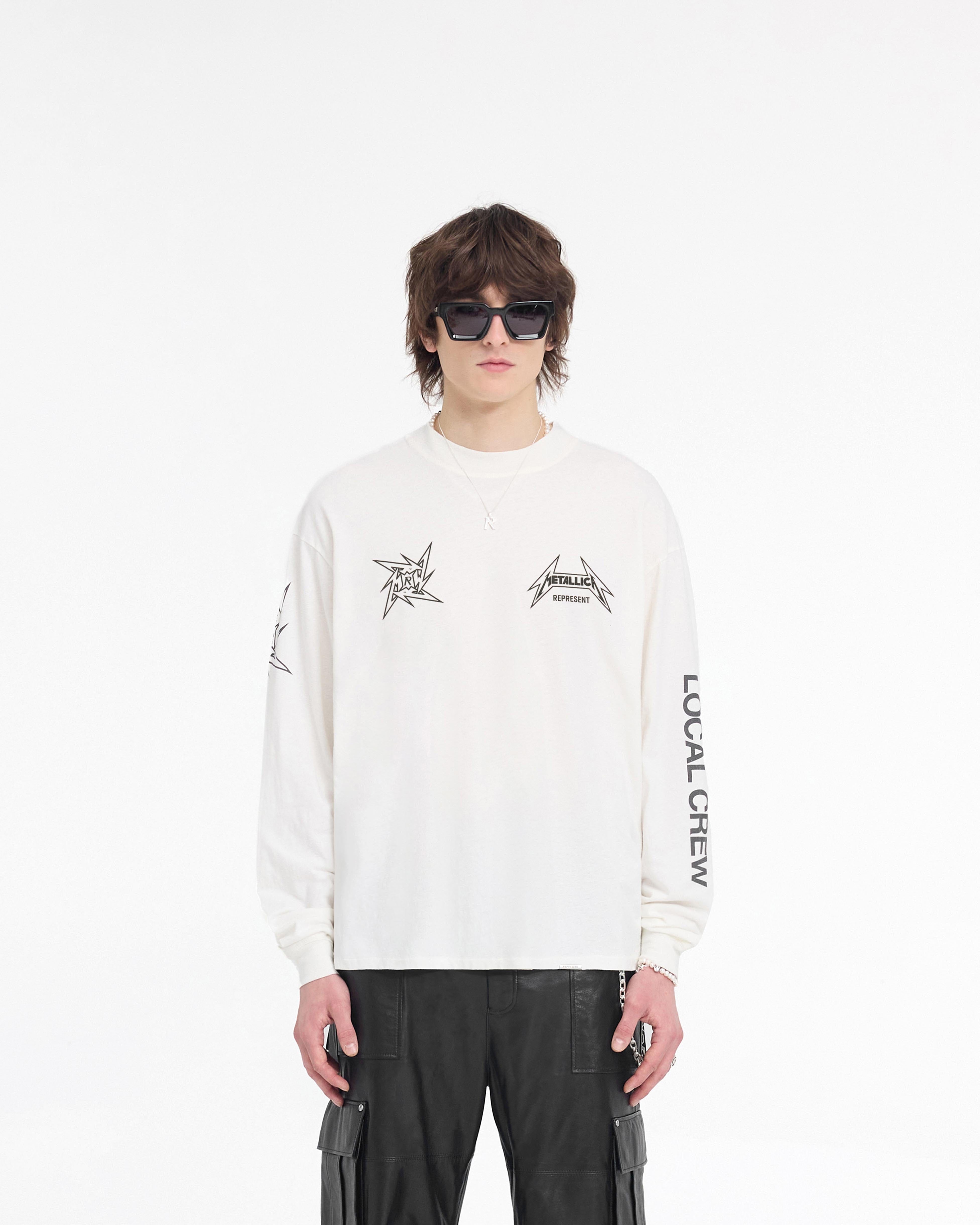 SS24 Other Represent x Metallica Local Crew Long Sleeve T - Shirt - Flat White